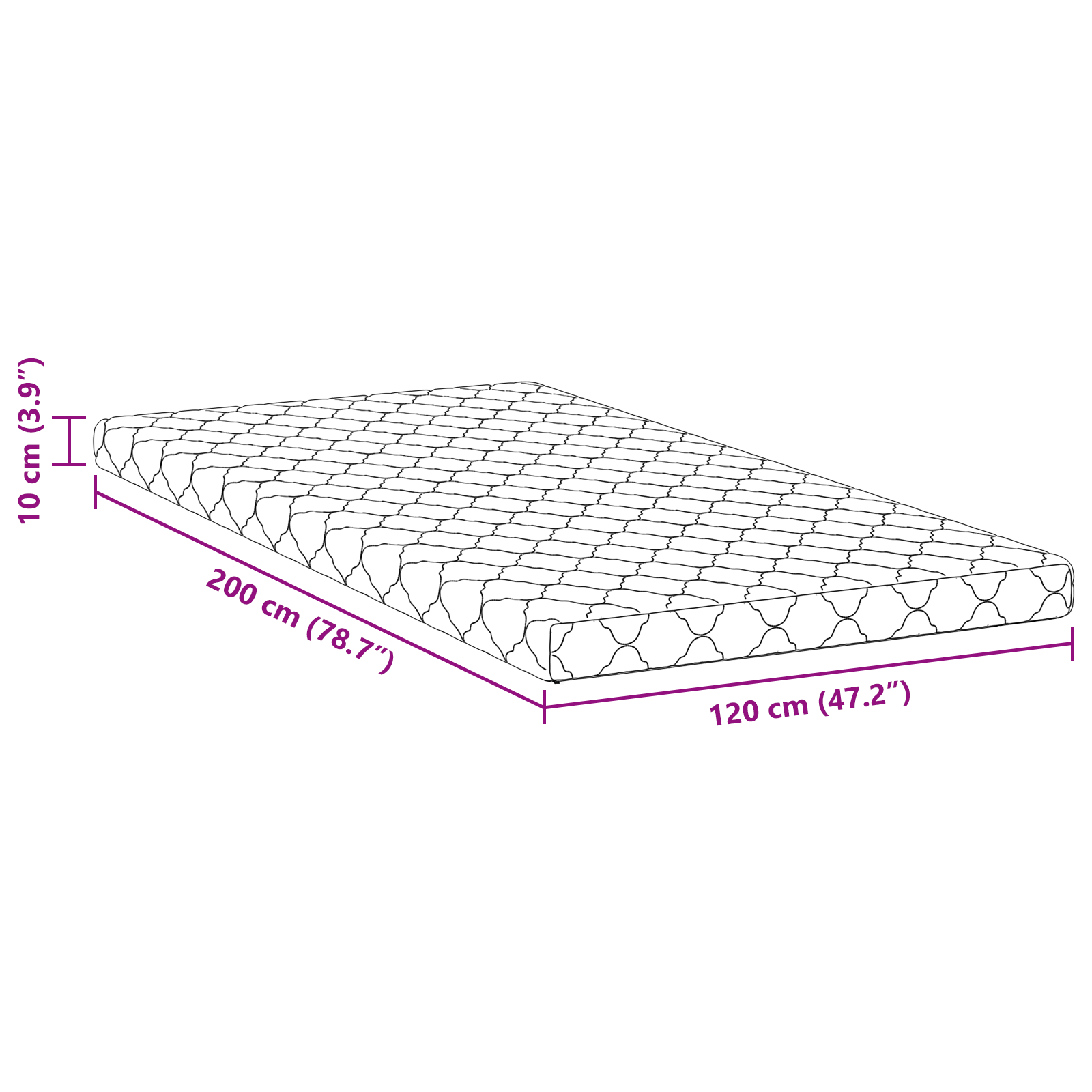 Saltele Alb 200 x 120 cm Țesătură din 100% poliester GartenMobel Dekor