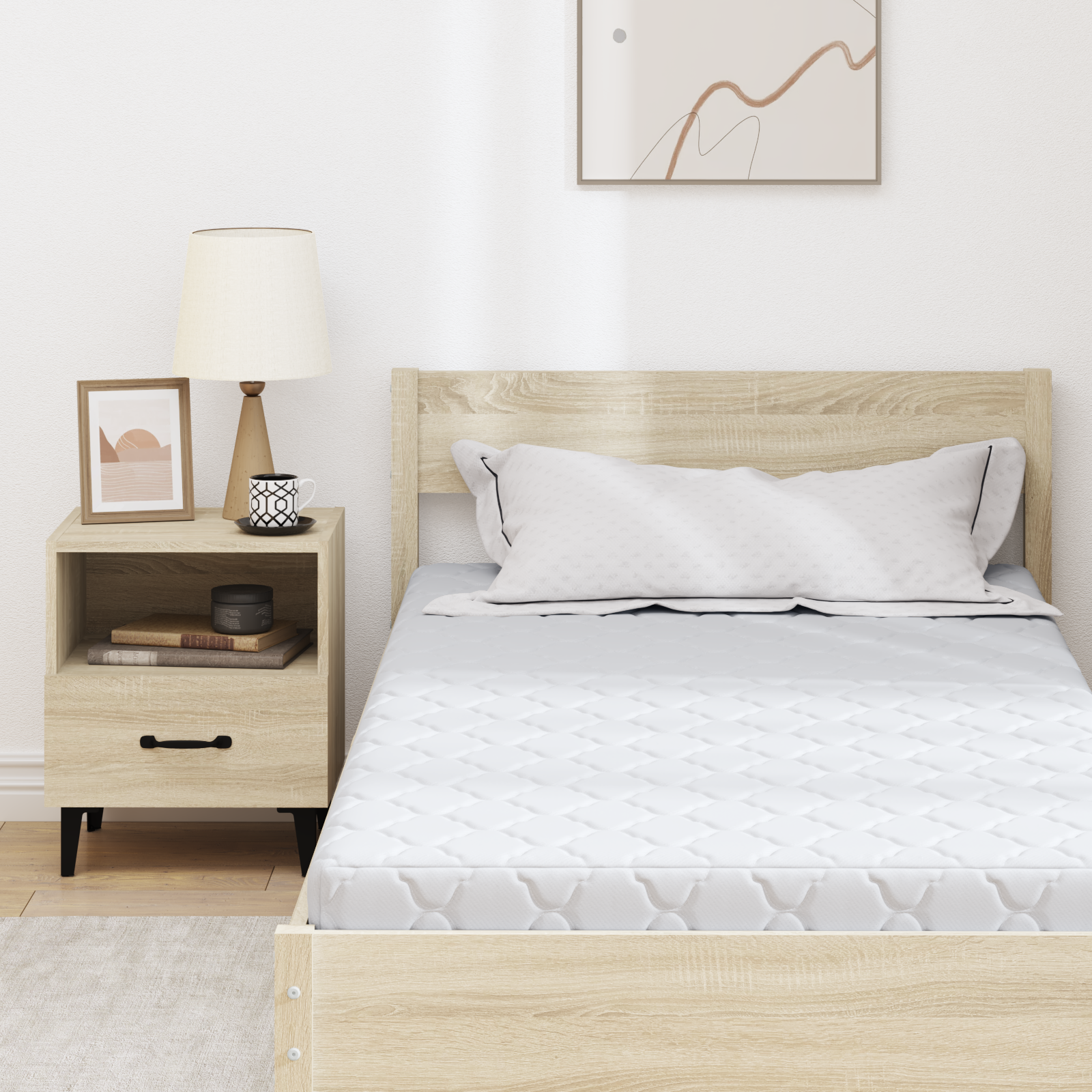 Saltele Alb 200 x 120 cm Țesătură din 100% poliester GartenMobel Dekor