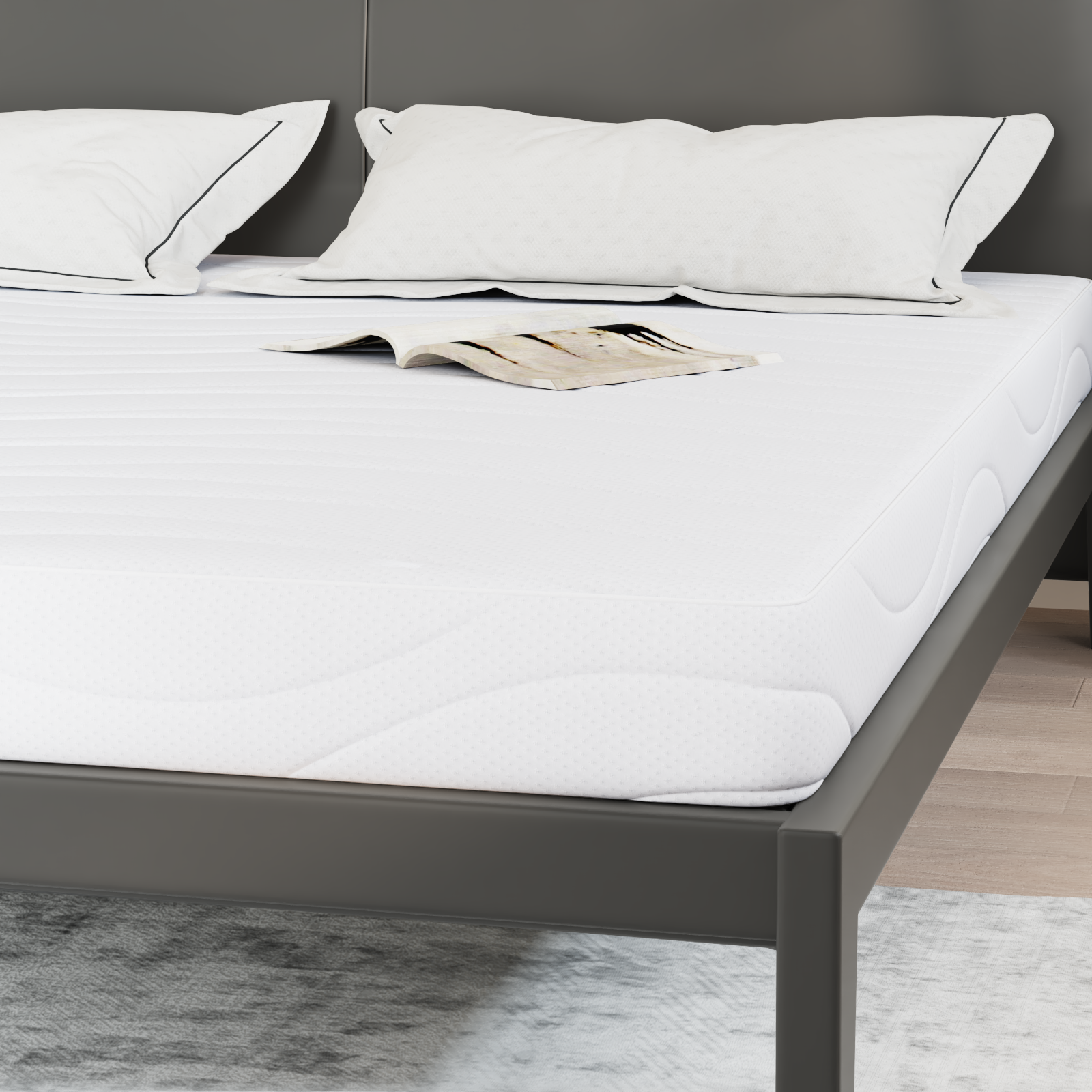 Saltele Alb 200 x 200 cm Țesătură din 100% poliester GartenMobel Dekor