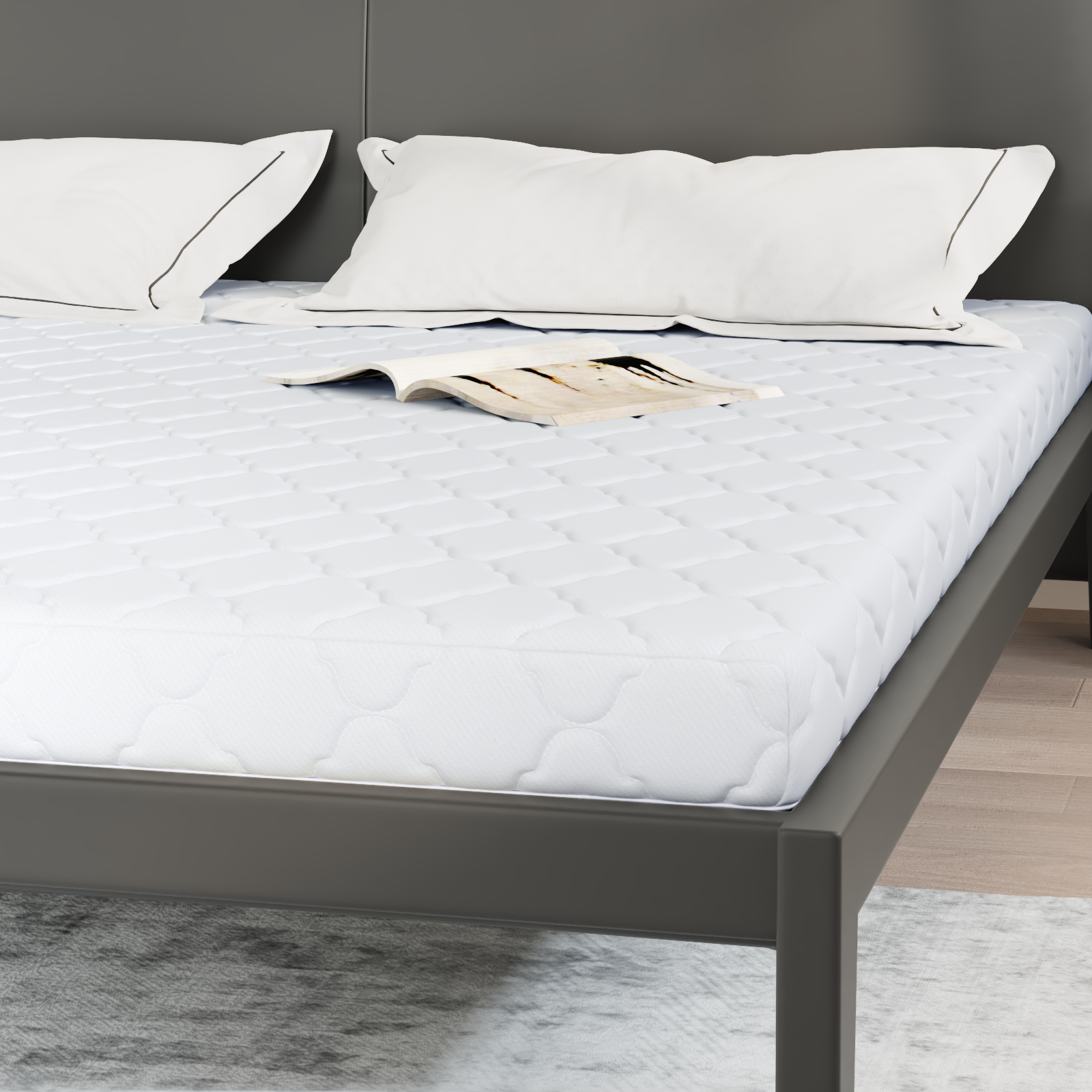 Saltele Alb 200 x 200 cm Țesătură din 100% poliester GartenMobel Dekor