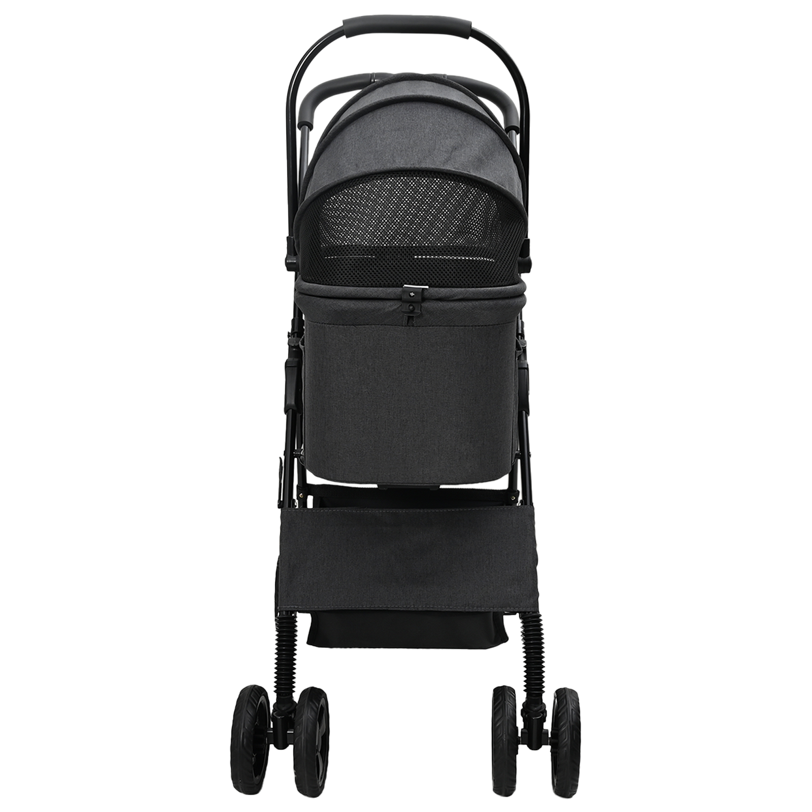 Carucior pentru Pisici Pliante Ajustabil Negru 81 x 47 x 99 cm GartenMobel Dekor