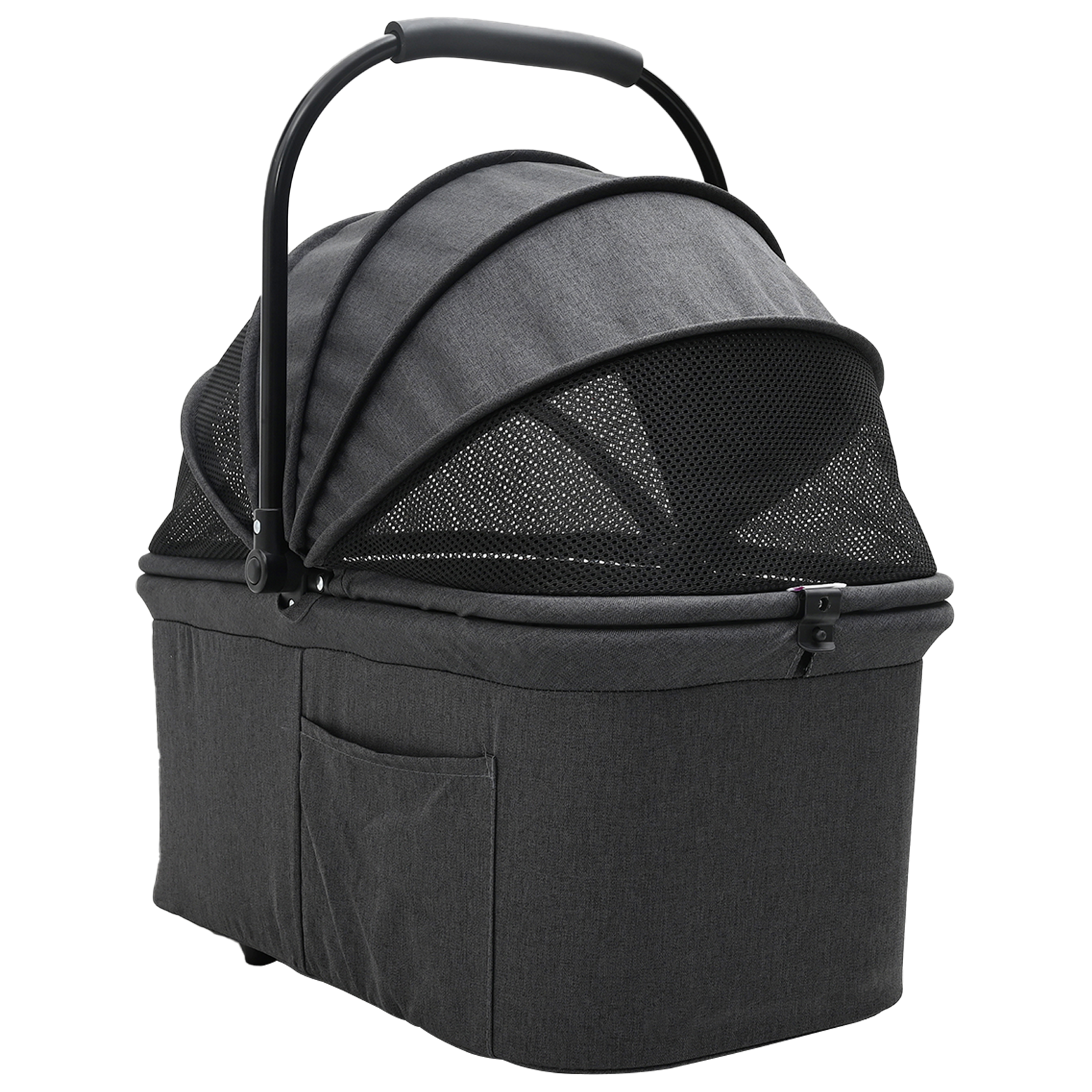 Carucior pentru Pisici Pliante Ajustabil Negru 81 x 47 x 99 cm GartenMobel Dekor