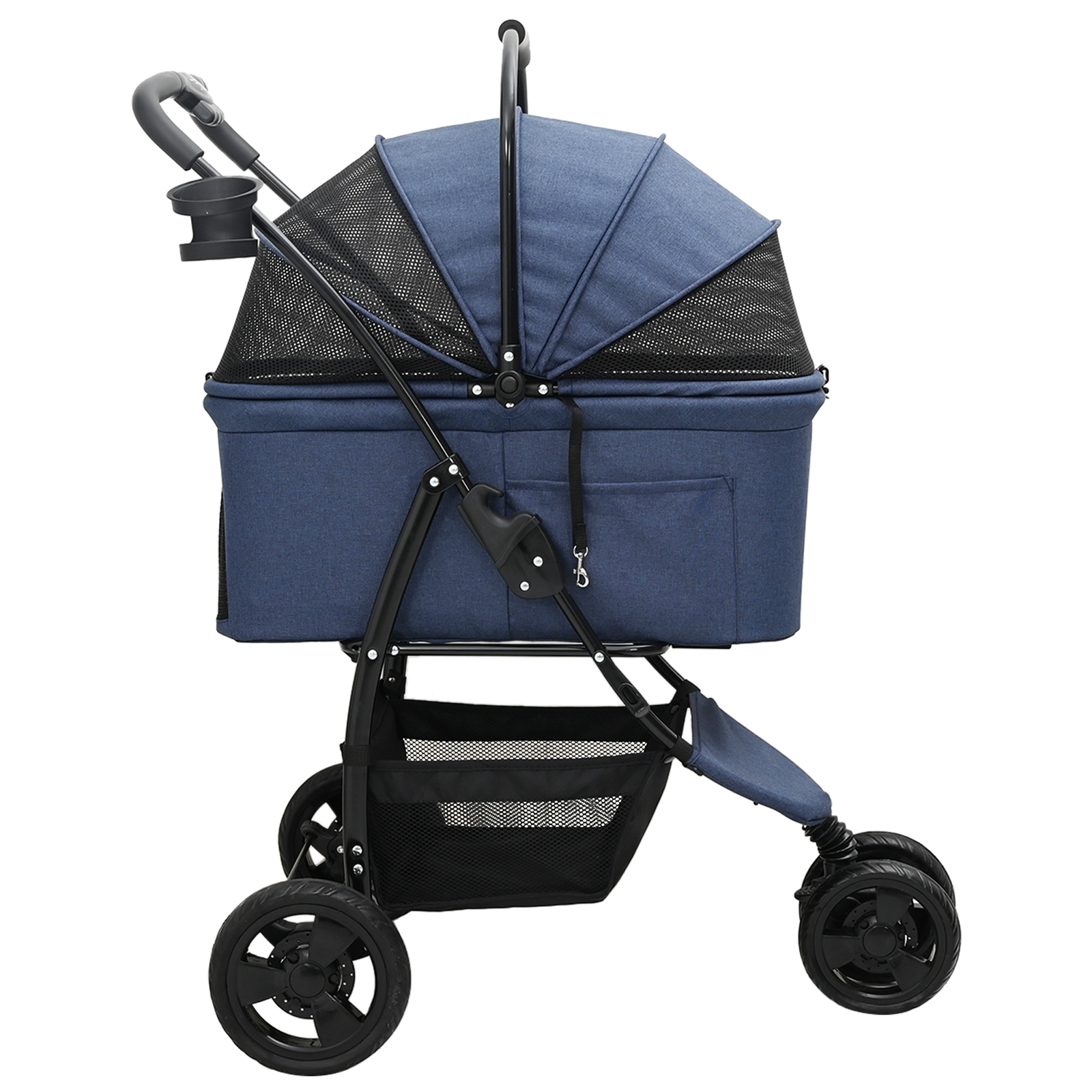 Carucior pentru Pisici Pliante albastru 78 x 54 x 101 cm GartenMobel Dekor