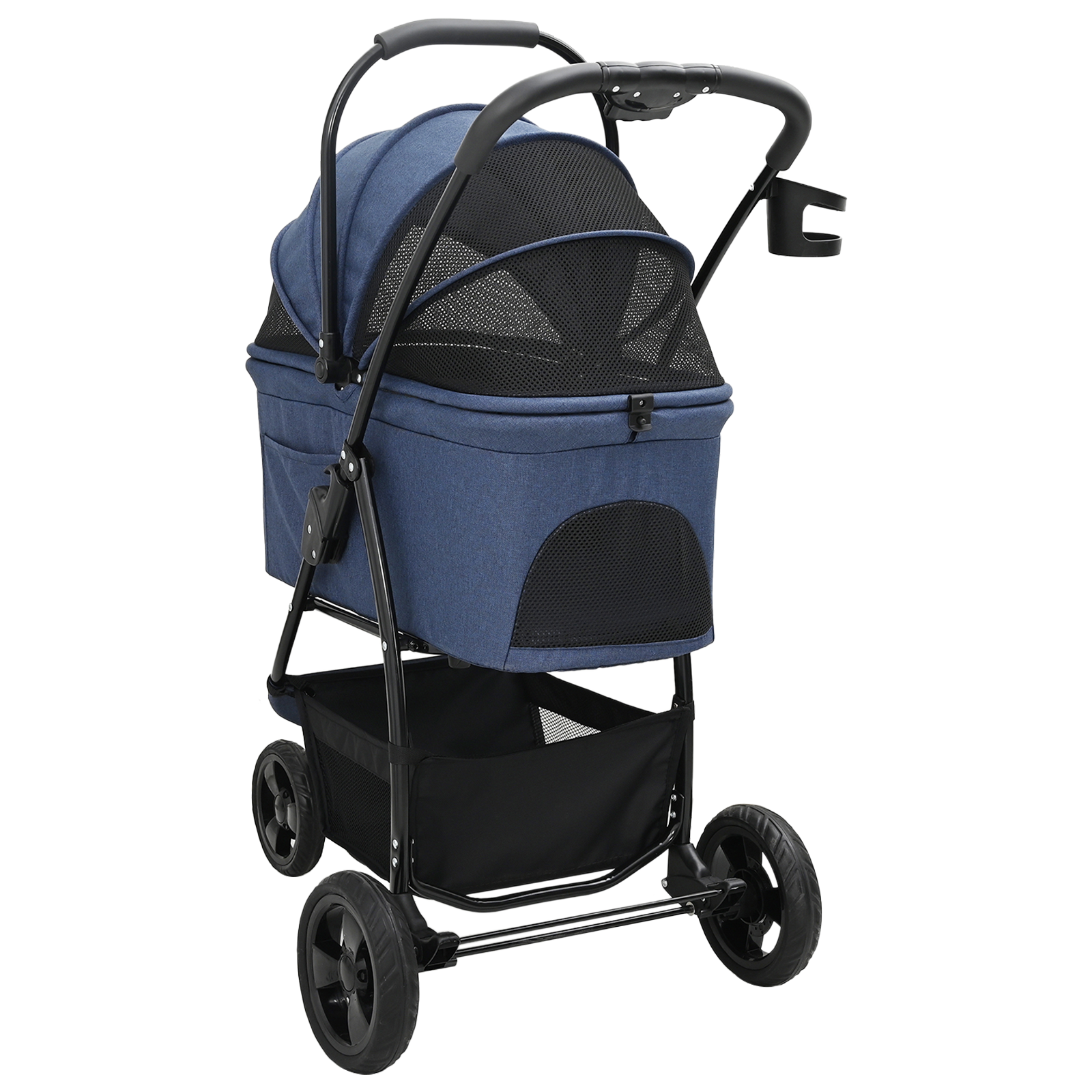 Carucior pentru Pisici Pliante albastru 78 x 54 x 101 cm GartenMobel Dekor