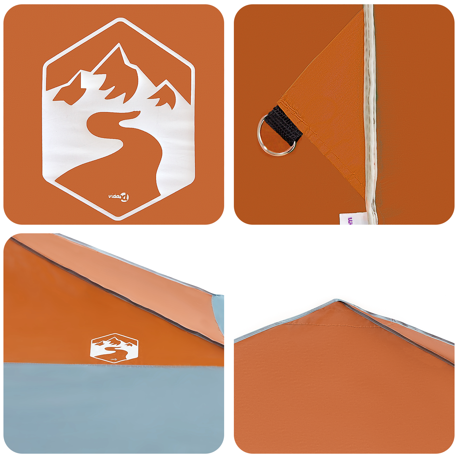 Cort cu Copertină Portocaliu 400 x 400 x 227 / 236 / 245 cm GartenMobel Dekor