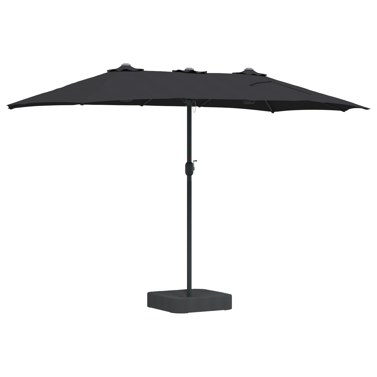 Parasol de Grădină Negru 385 x 209 x 244 cm țesătură GartenMobel Dekor