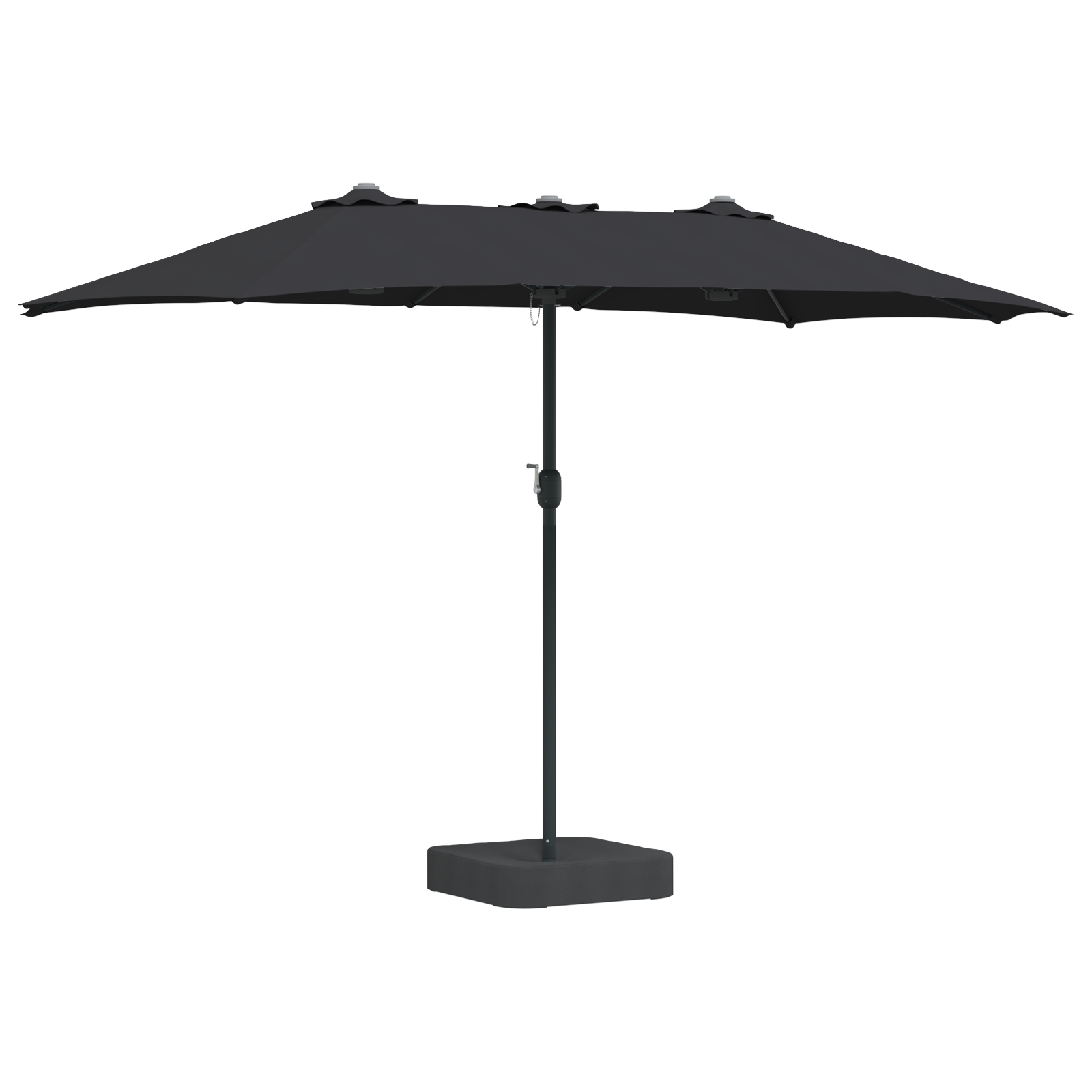 Parasol de Grădină Negru 385 x 209 x 244 cm țesătură GartenMobel Dekor