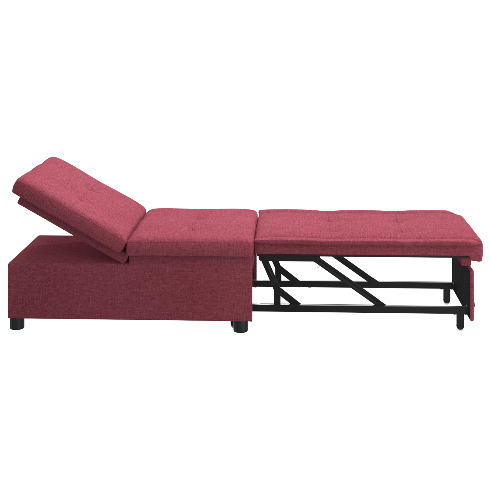 Pat canapea cu roata Manual Roșu 191 x 67 x 82 cm Tesatura GartenMobel Dekor
