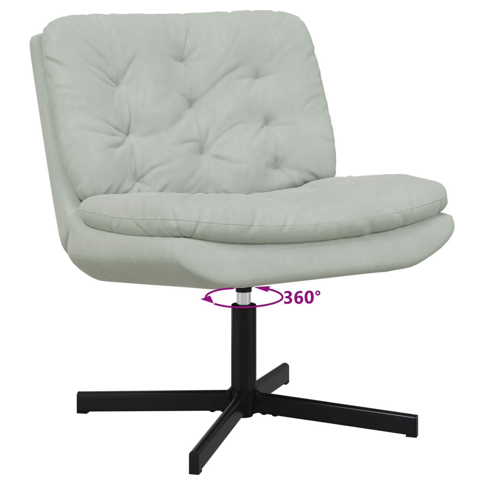 Scaun Relaxant Rotativ Gri deschis 63 x 75 x 76 cm Catifea GartenMobel Dekor