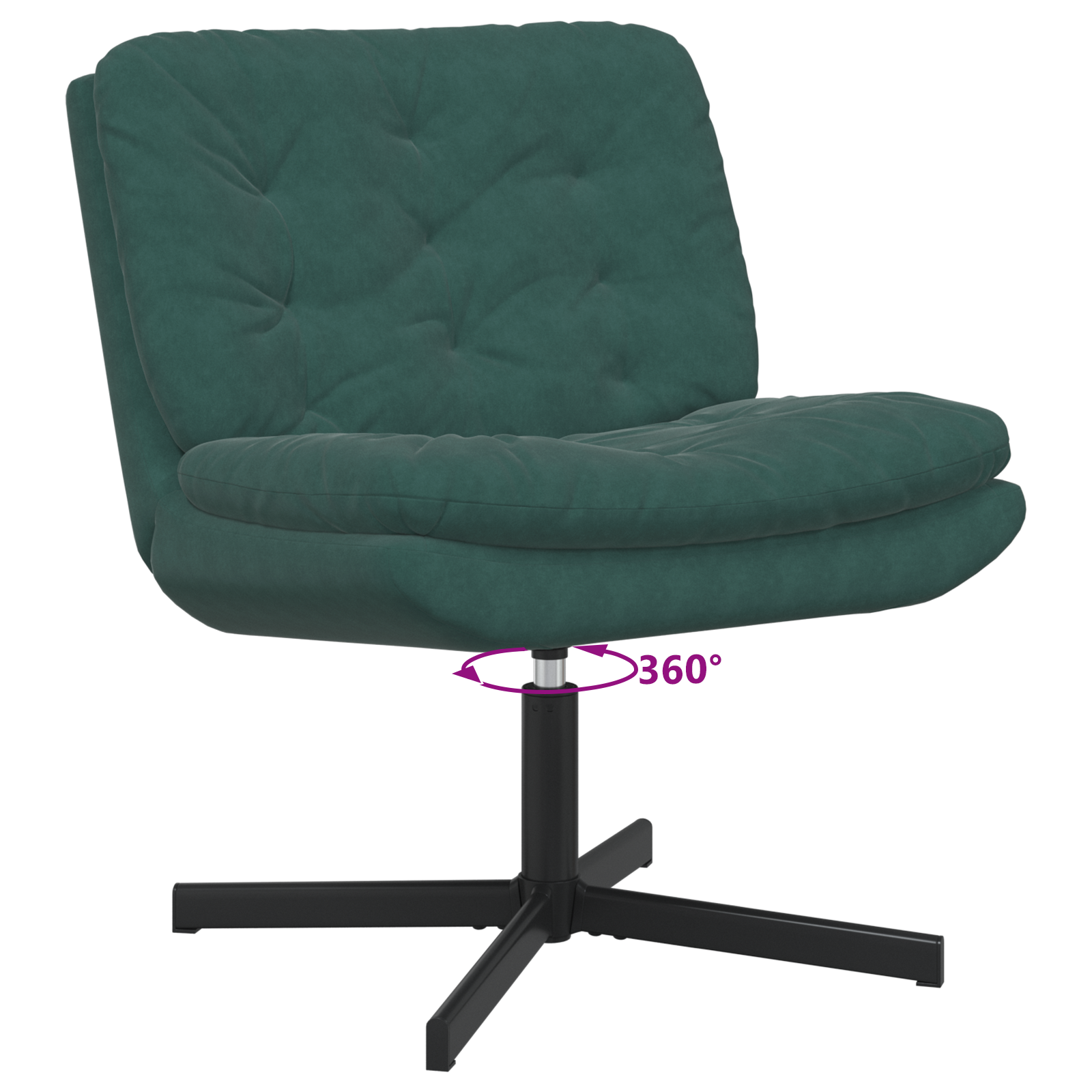 Scaun Relaxant Rotativ Verde închis 63 x 75 x 76 cm Catifea GartenMobel Dekor