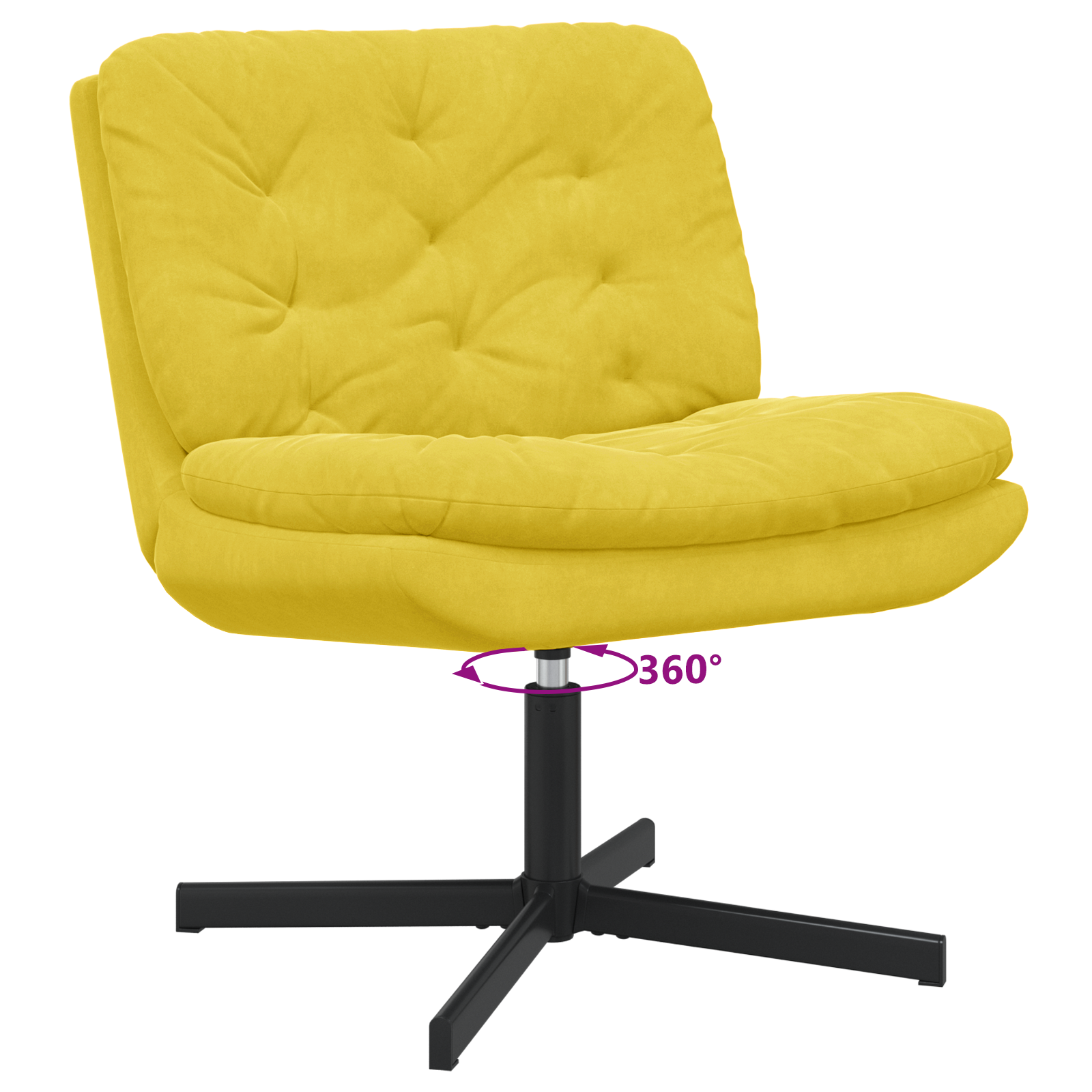 Scaun Relaxant Rotativ cu pernă Altele Manual Galben 63 x 75 x 76 cm Catifea GartenMobel Dekor