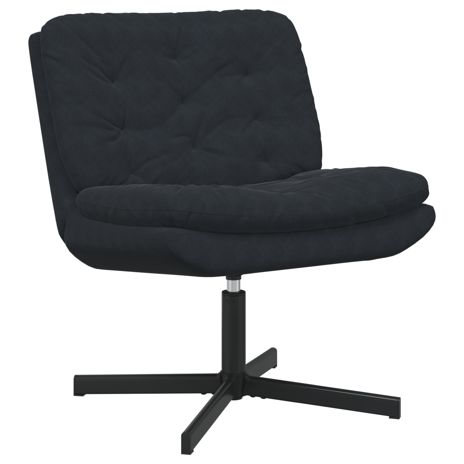 Scaun Relaxant Rotativ cu pernă Altele Manual Negru 63 x 75 x 76 cm Catifea GartenMobel Dekor