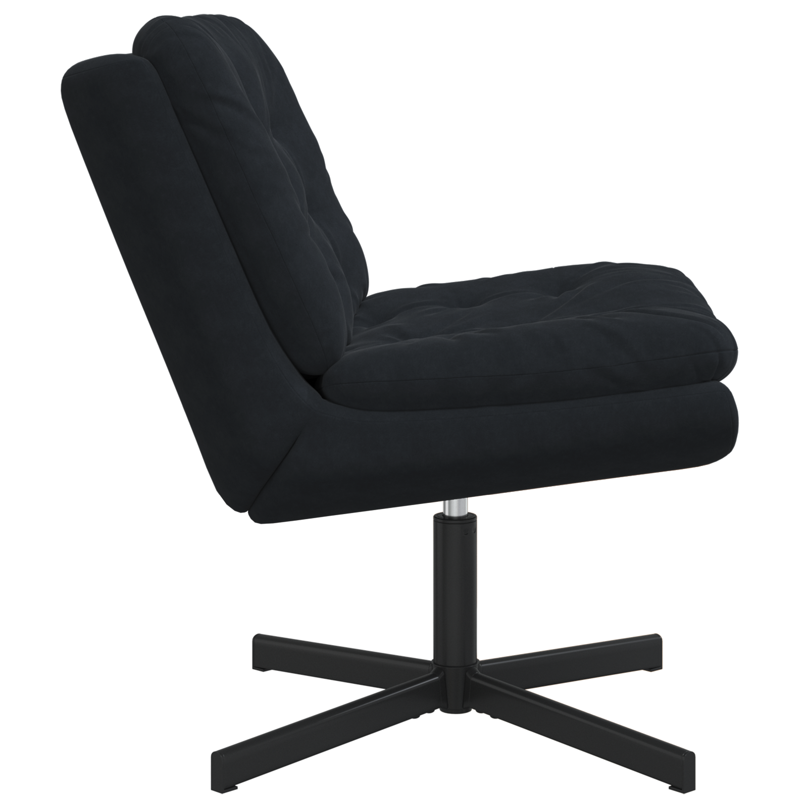 Scaun Relaxant Rotativ cu pernă Altele Manual Negru 63 x 75 x 76 cm Catifea GartenMobel Dekor