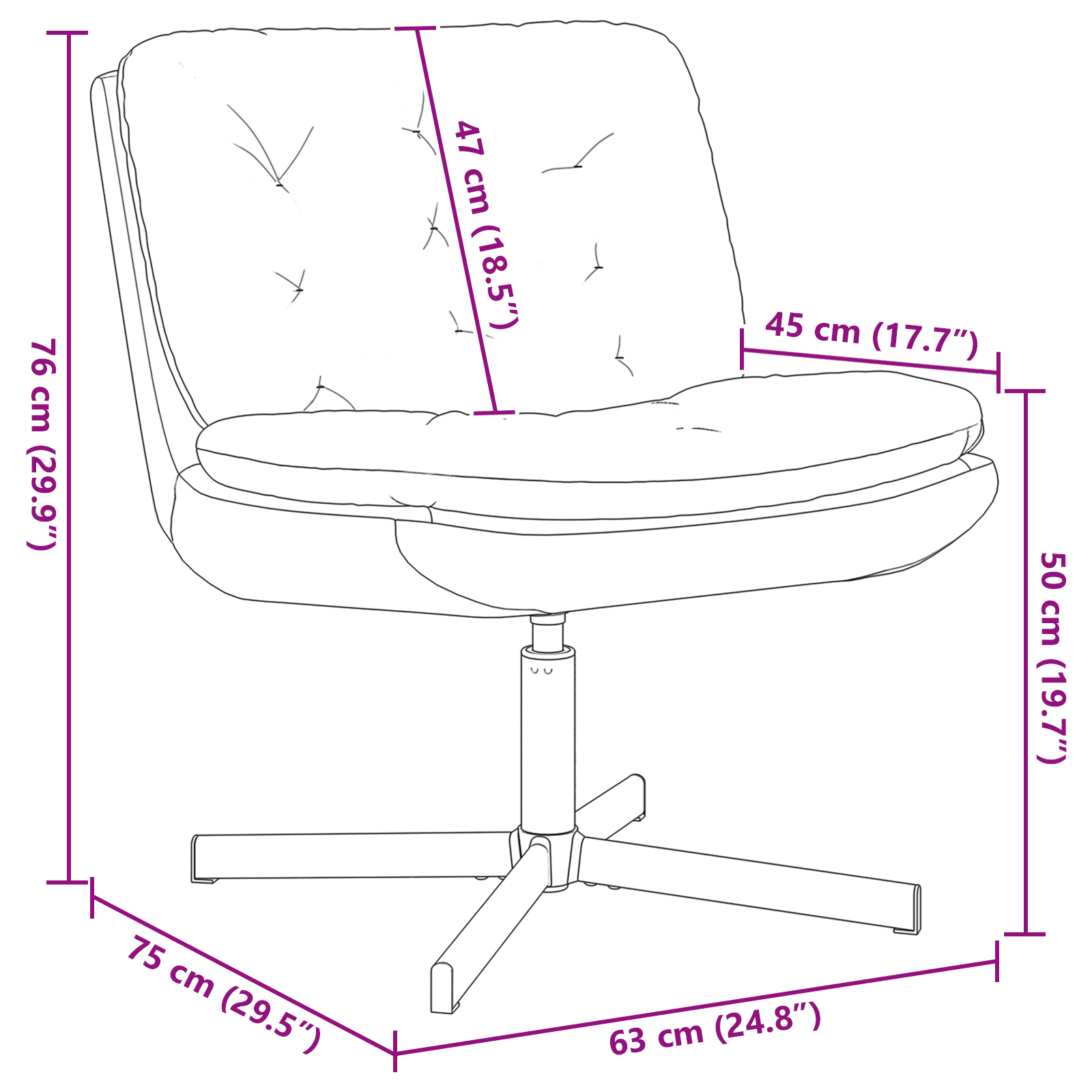 Scaun Relaxant Rotativ cu pernă Altele Manual Turcoaz 63 x 75 x 76 cm Catifea GartenMobel Dekor