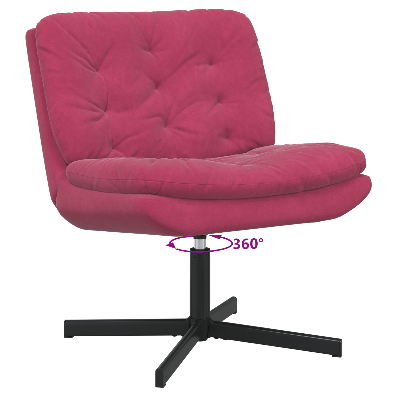 Scaun Relaxant Rotativ cu pernă Altele Manual bordo 63 x 75 x 76 cm Catifea GartenMobel Dekor