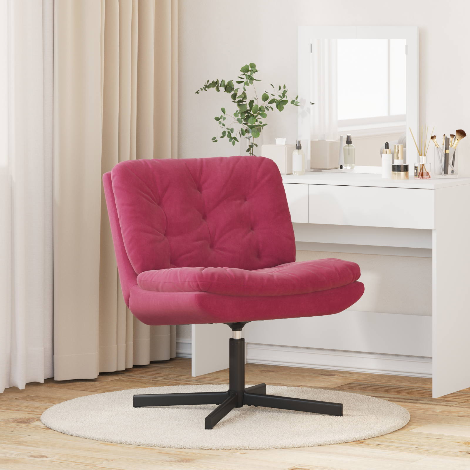 Scaun Relaxant Rotativ cu pernă Altele Manual bordo 63 x 75 x 76 cm Catifea GartenMobel Dekor