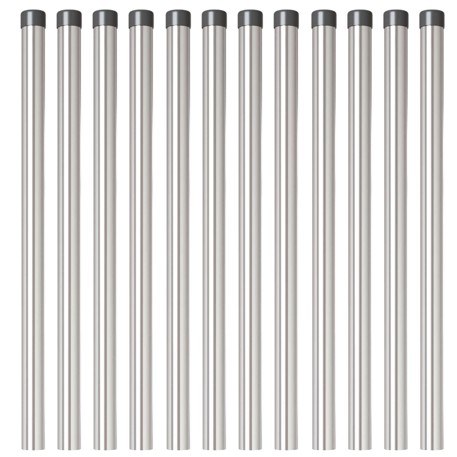 Stâlpi de Gard 12 pcs Argintiu 80 cm Oțel galvanizat GartenMobel Dekor