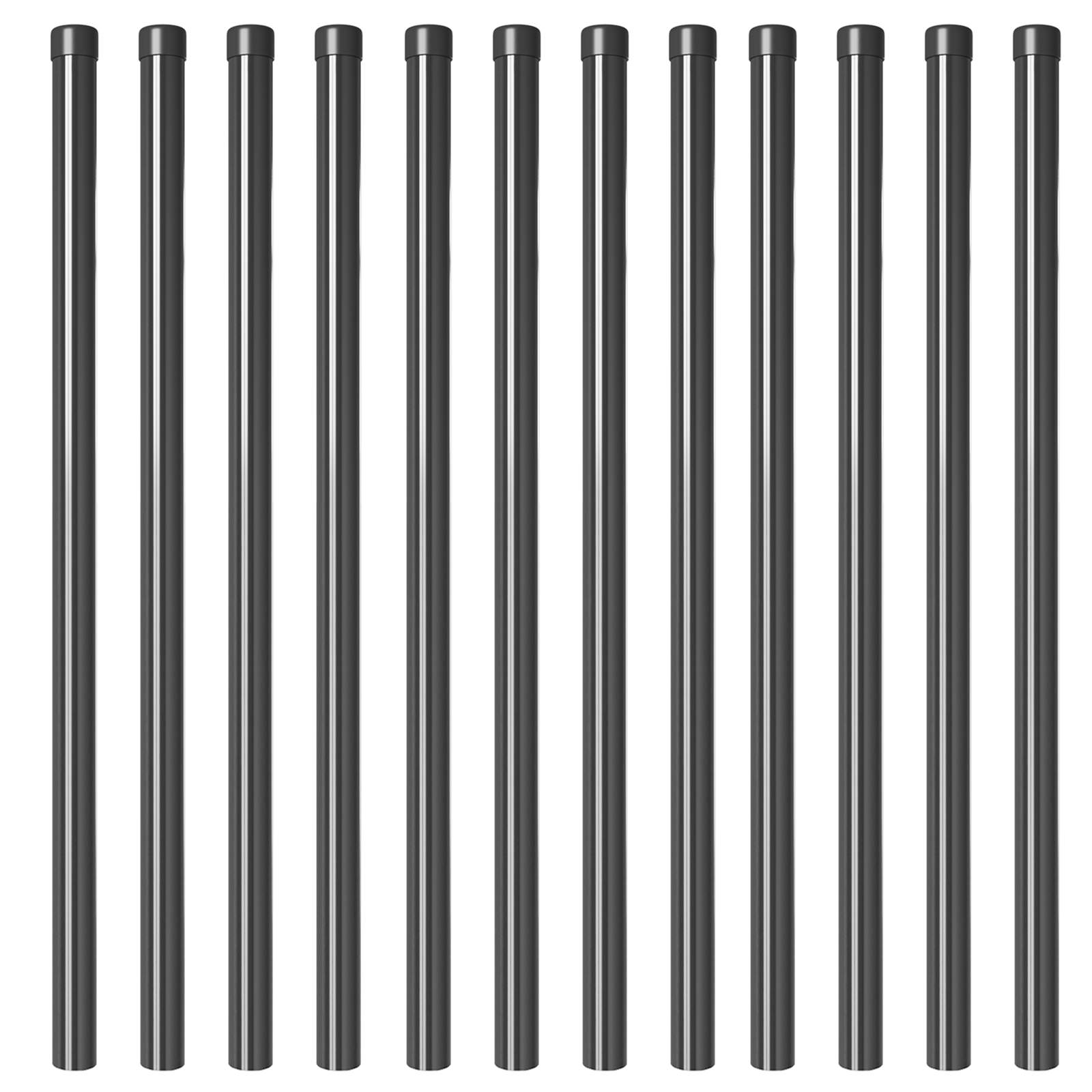 Stâlpi de Gard 12 pcs Gri 100 cm Oțel vopsit în pulbere GartenMobel Dekor