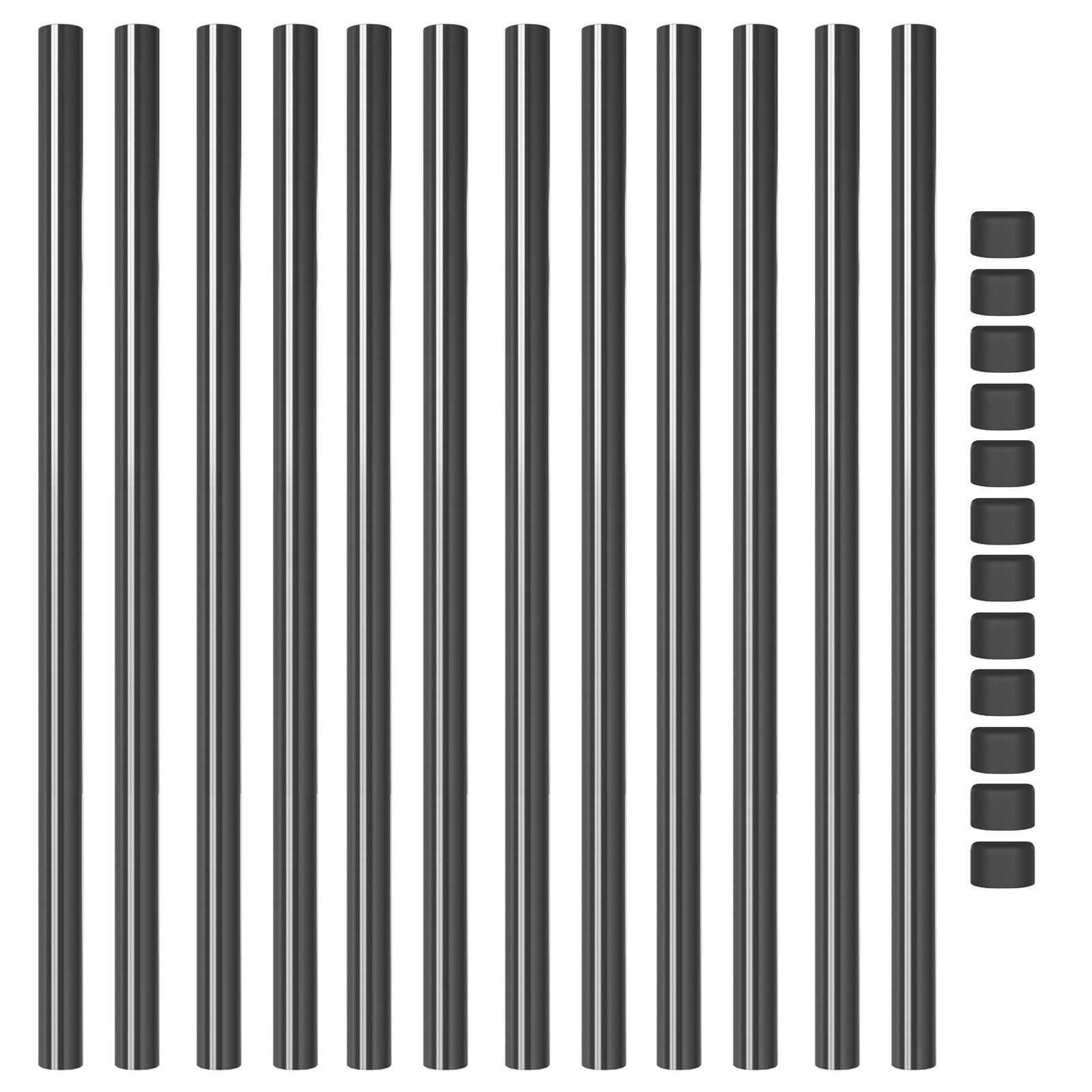 Stâlpi de Gard 12 pcs Gri 100 cm Oțel vopsit în pulbere GartenMobel Dekor