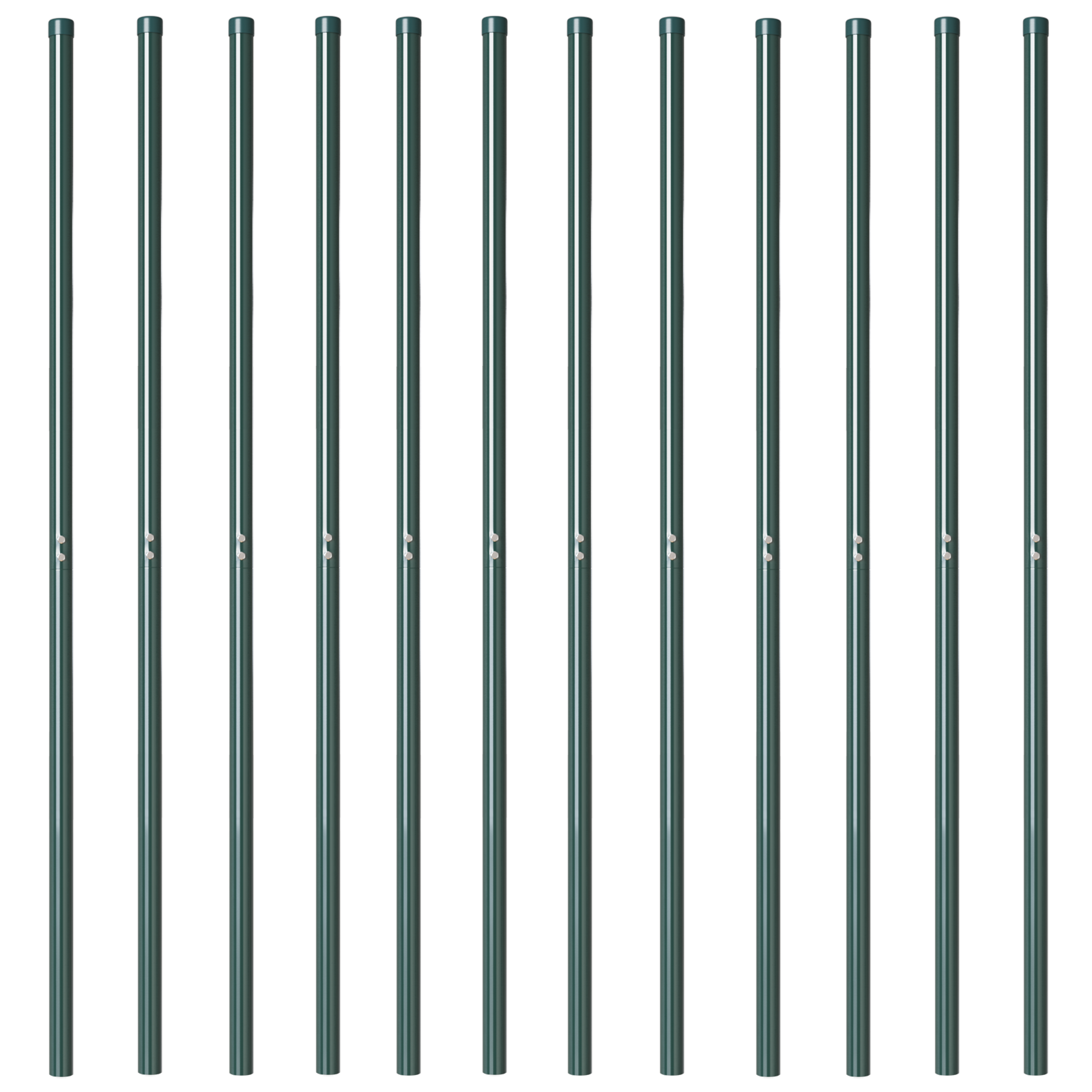 Stâlpi de Gard 12 pcs Verde 180 cm Oțel vopsit în pulbere GartenMobel Dekor