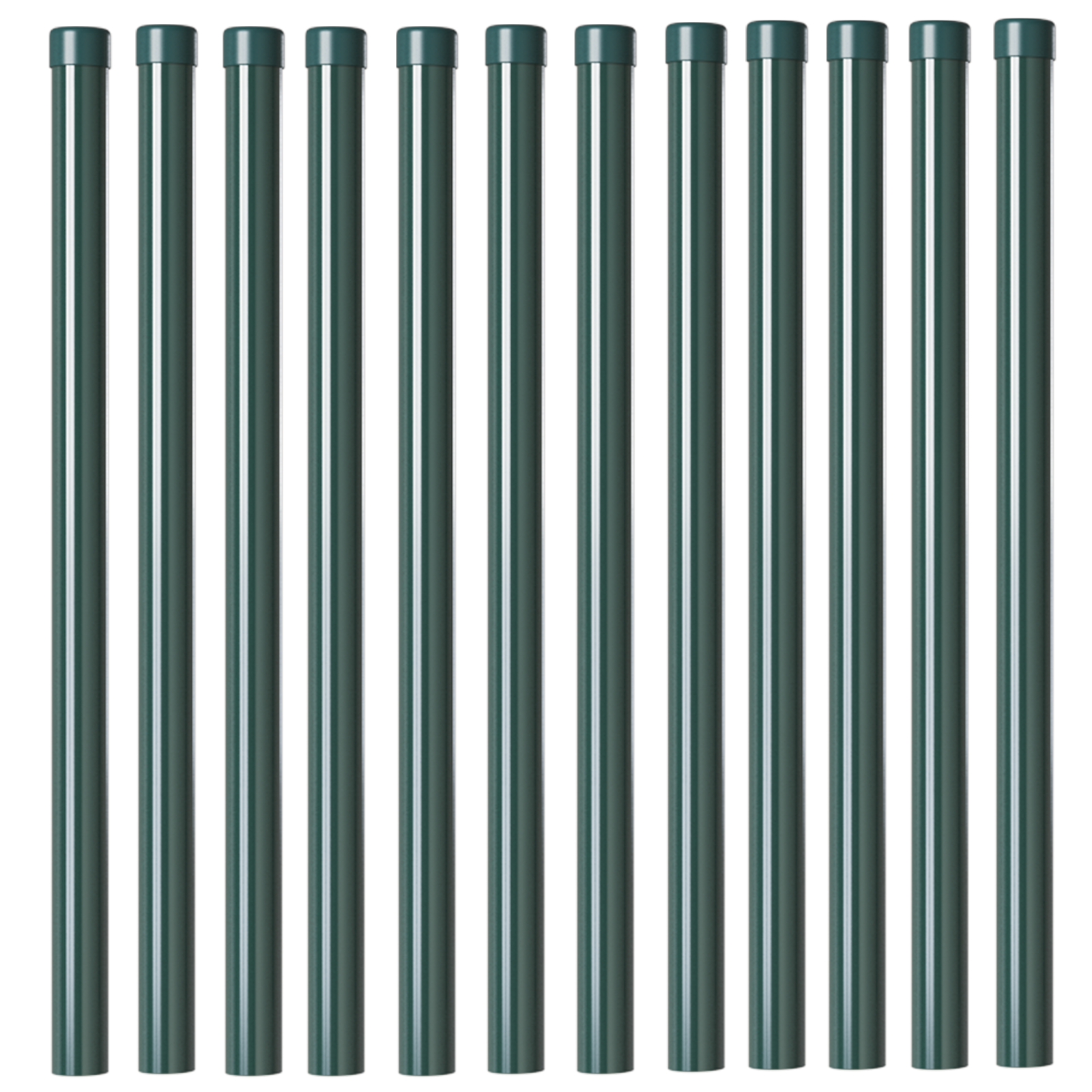 Stâlpi de Gard 12 pcs Verde 90 cm Oțel vopsit în pulbere GartenMobel Dekor