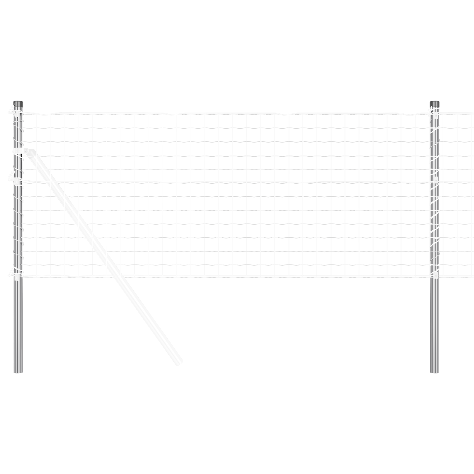 Stâlpi de Gard 2 pcs Argintiu 100 cm Oțel galvanizat GartenMobel Dekor