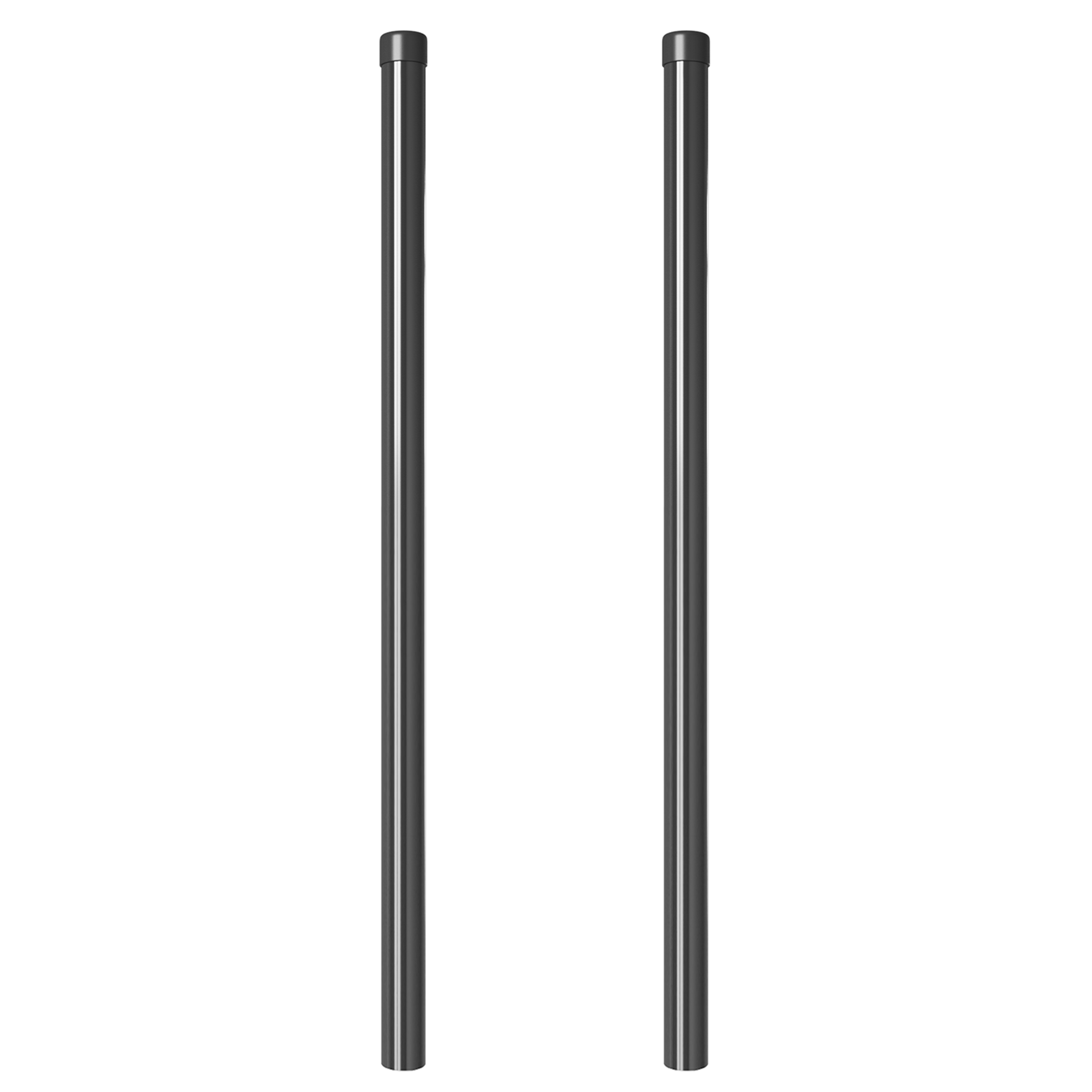 Stâlpi de Gard 2 pcs Gri 100 cm Oțel vopsit în pulbere GartenMobel Dekor