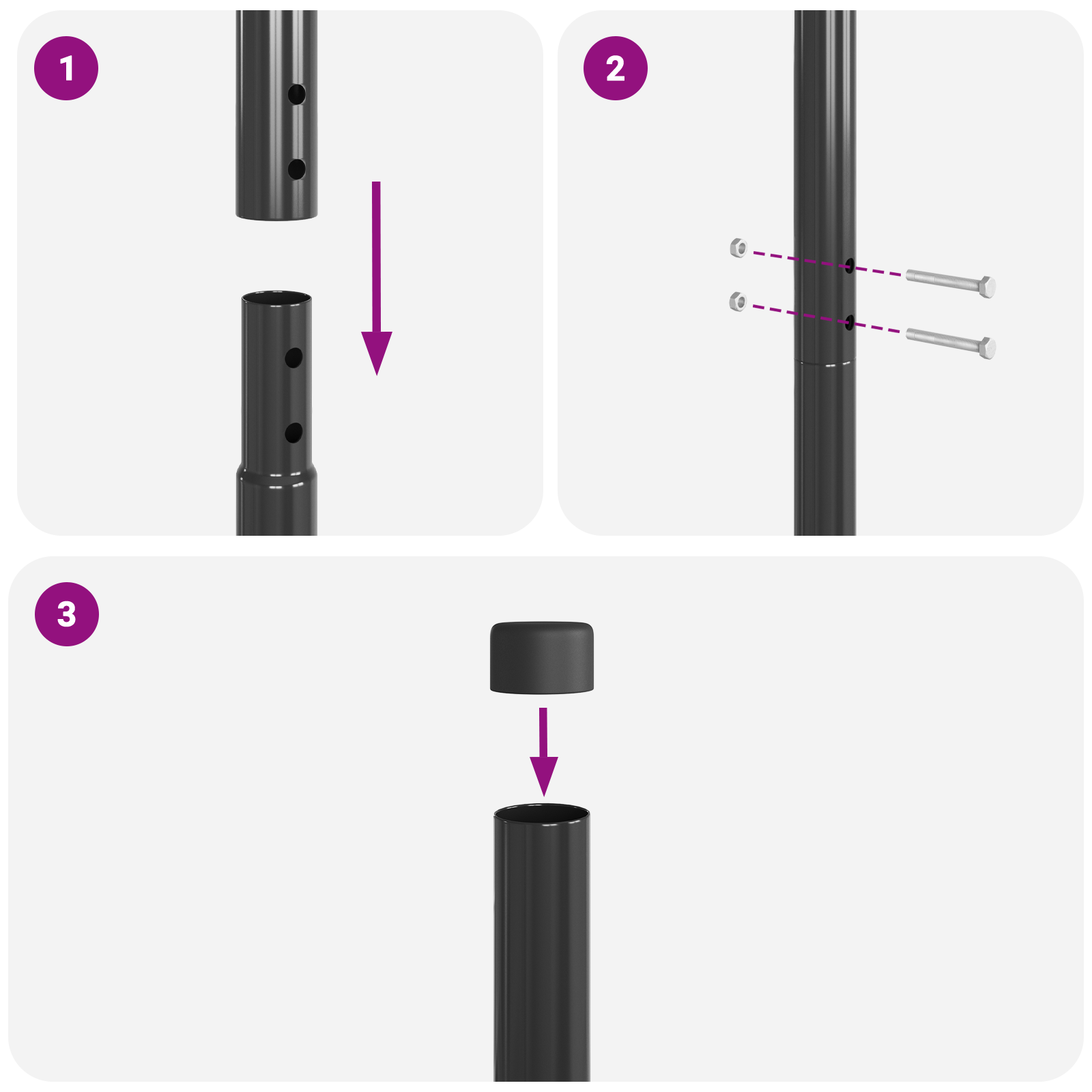 Stâlpi de Gard 2 pcs Gri 130 cm Oțel vopsit în pulbere GartenMobel Dekor
