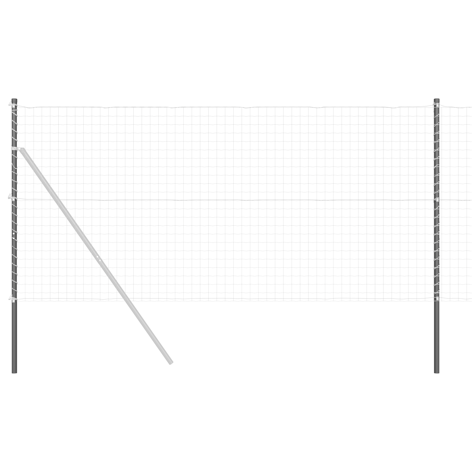 Stâlpi de Gard 2 pcs Gri 140 cm Oțel vopsit în pulbere GartenMobel Dekor