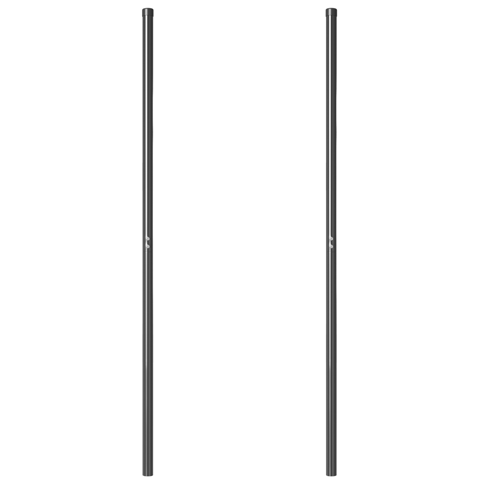 Stâlpi de Gard 2 pcs Gri 200 cm Oțel vopsit în pulbere GartenMobel Dekor