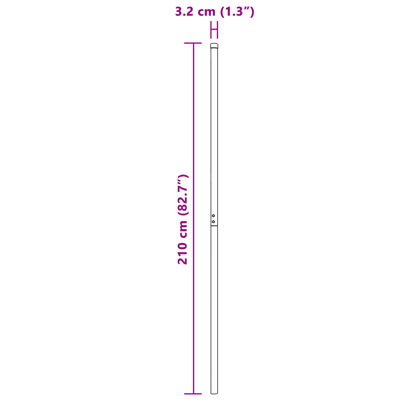 Stâlpi de Gard 2 pcs Gri 210 cm Oțel vopsit în pulbere GartenMobel Dekor