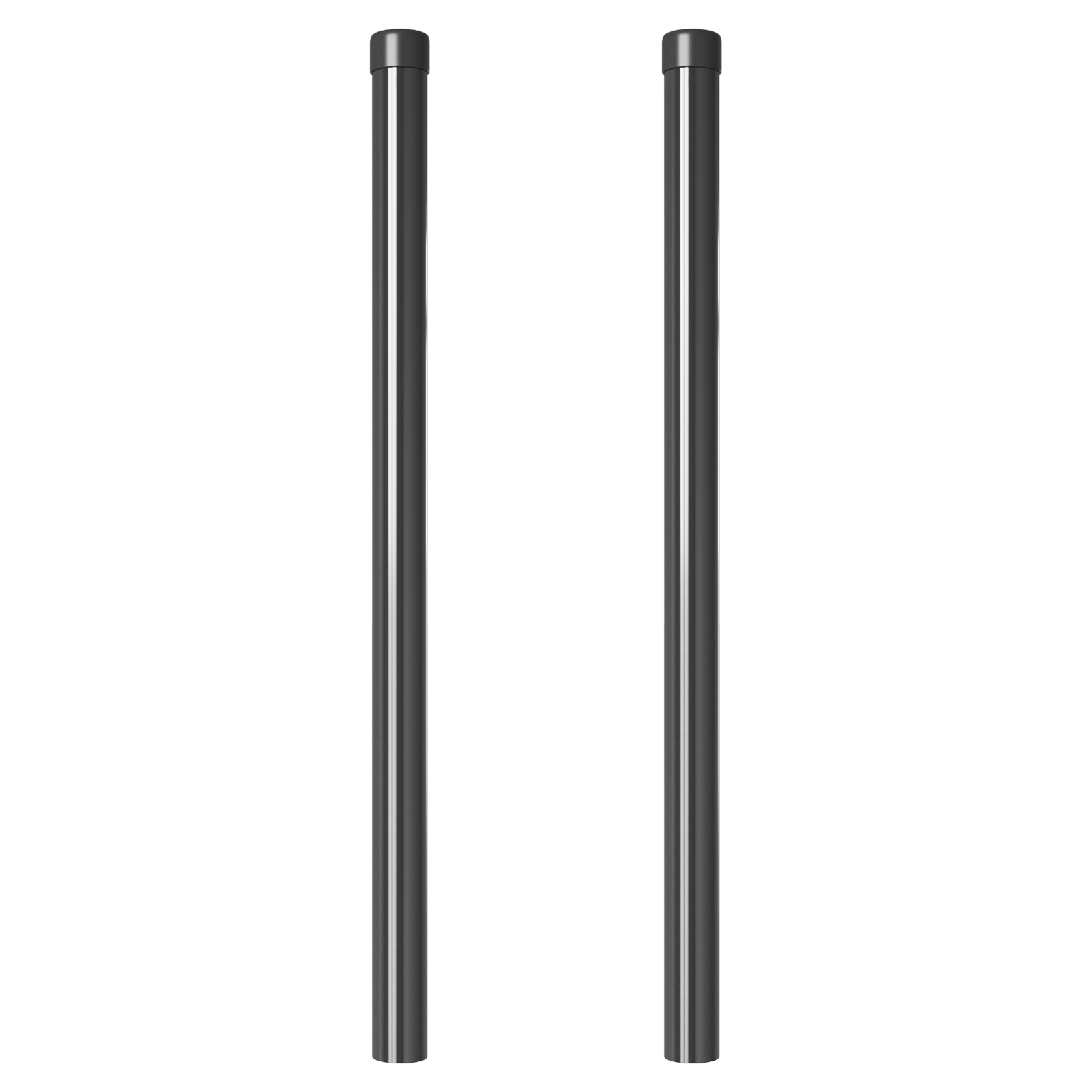 Stâlpi de Gard 2 pcs Gri 60 cm Oțel vopsit în pulbere GartenMobel Dekor