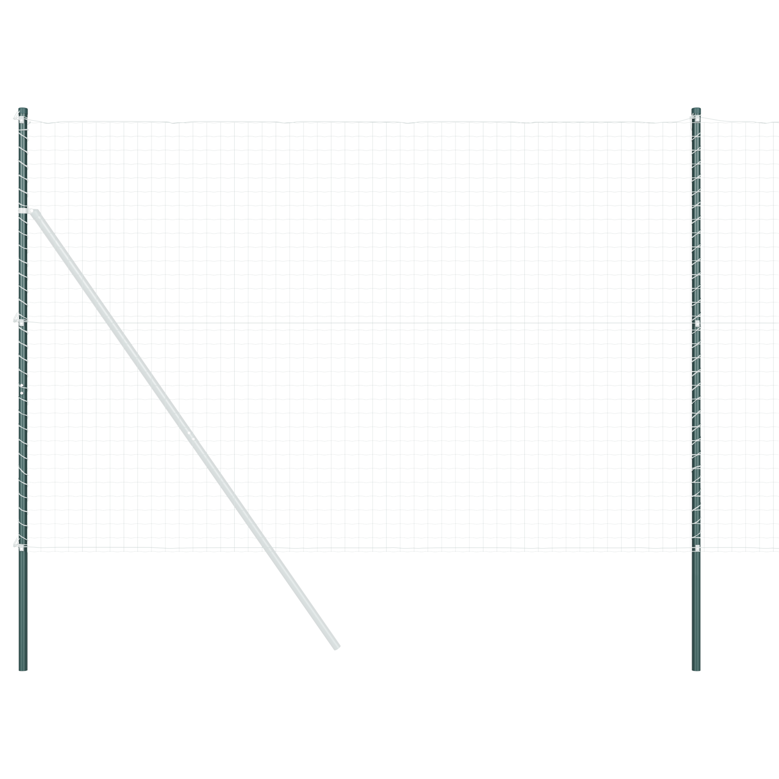 Stâlpi de Gard 2 pcs Verde 210 cm Oțel vopsit în pulbere GartenMobel Dekor