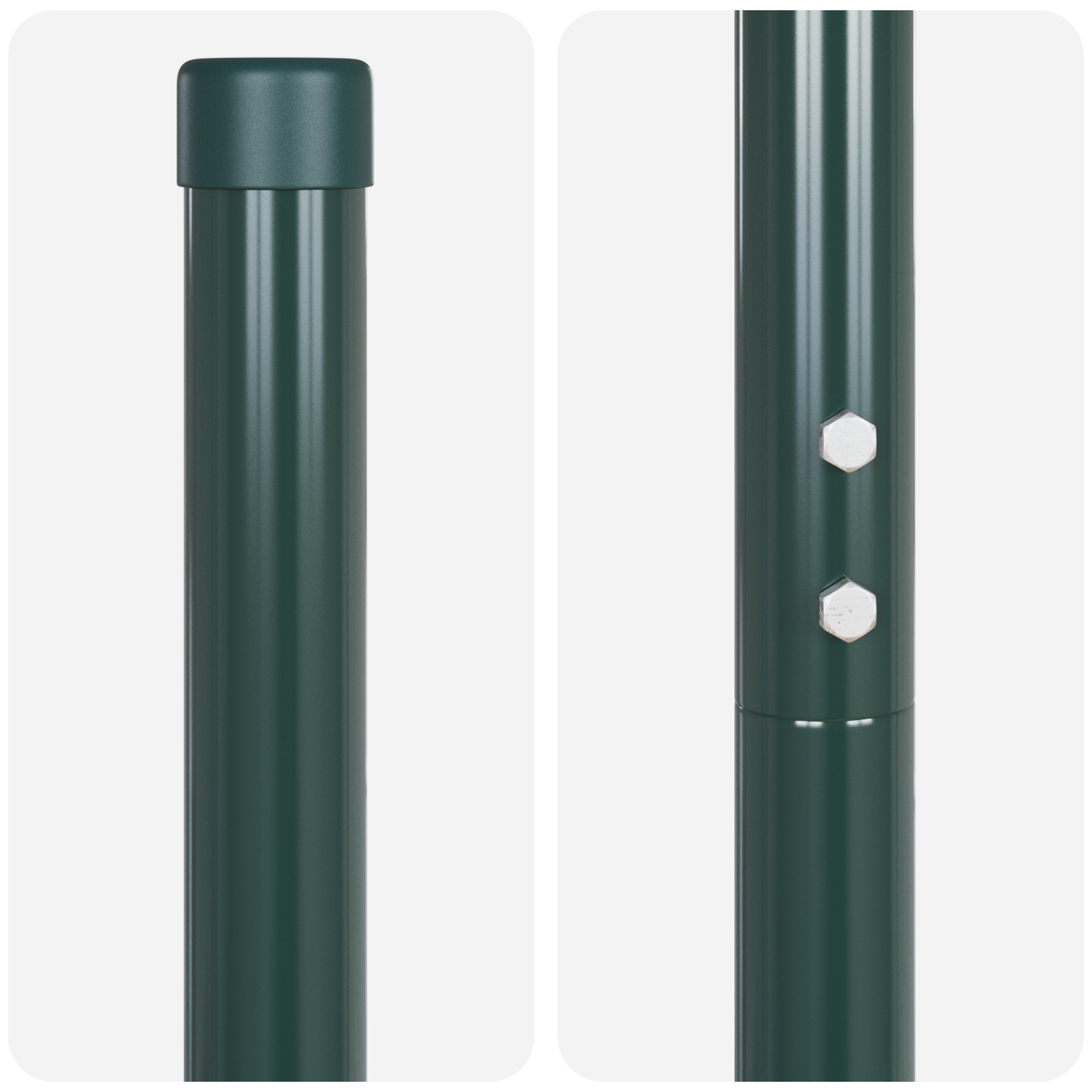 Stâlpi de Gard 2 pcs Verde 210 cm Oțel vopsit în pulbere GartenMobel Dekor