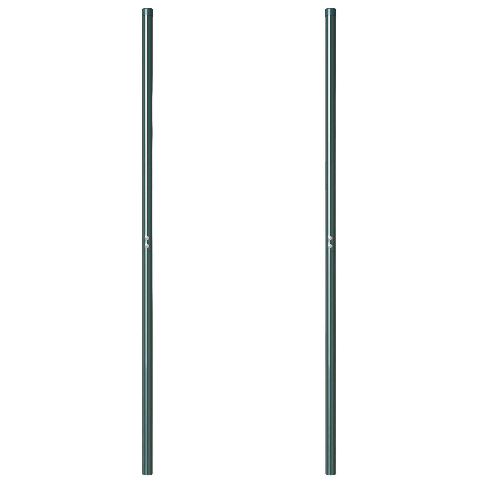 Stâlpi de Gard 2 pcs Verde 210 cm Oțel vopsit în pulbere GartenMobel Dekor