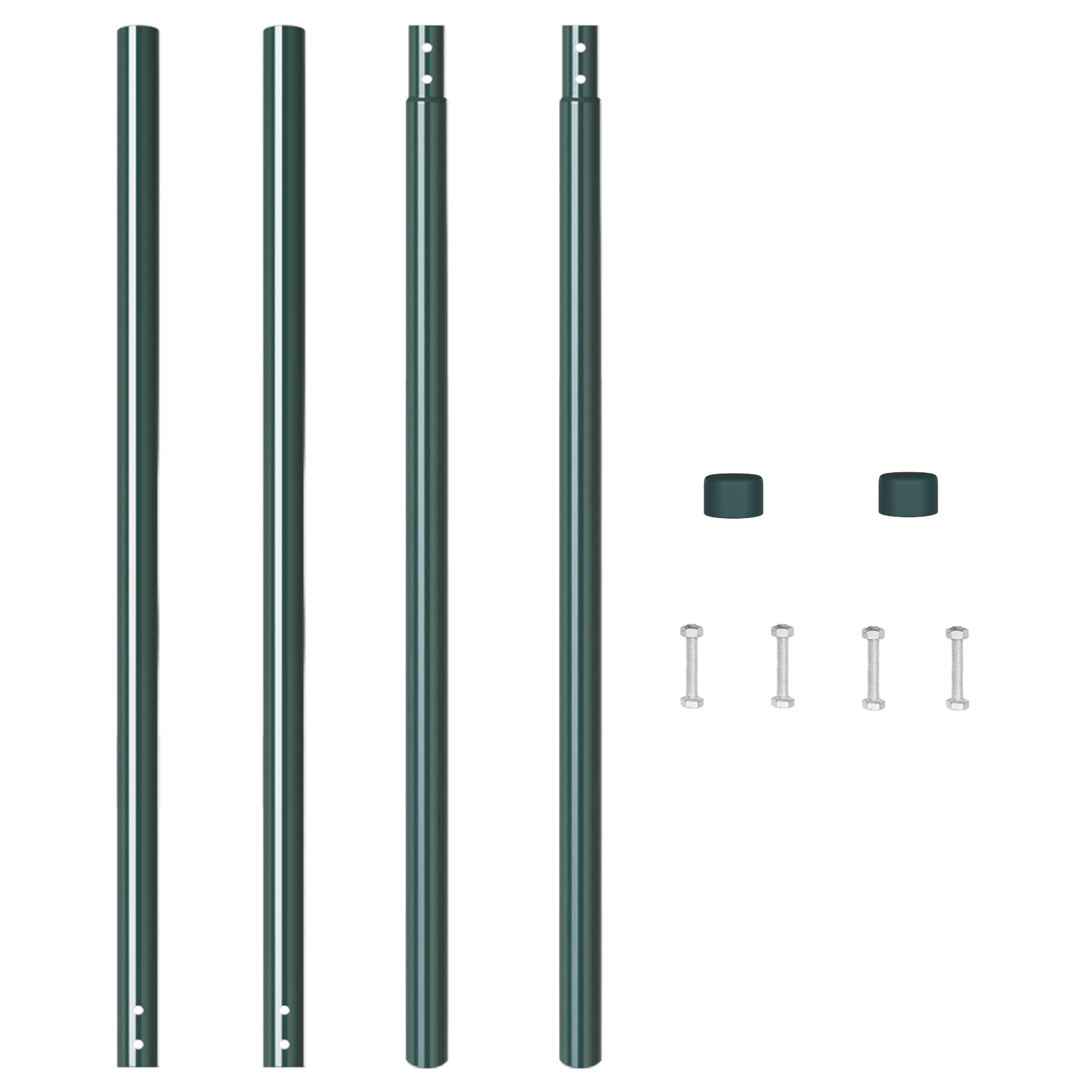 Stâlpi de Gard 2 pcs Verde 210 cm Oțel vopsit în pulbere GartenMobel Dekor
