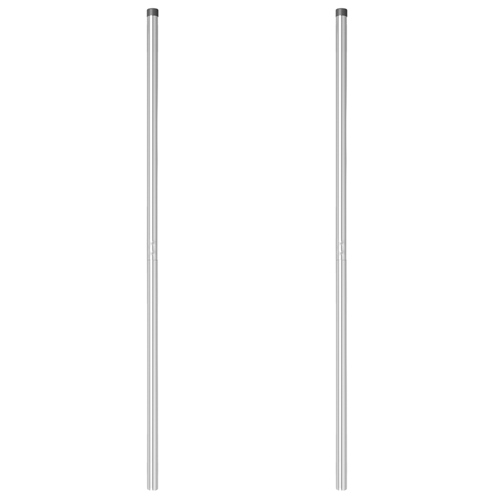 Stâlpi de Gard 2 pcs Argintiu 200 cm Oțel galvanizat GartenMobel Dekor