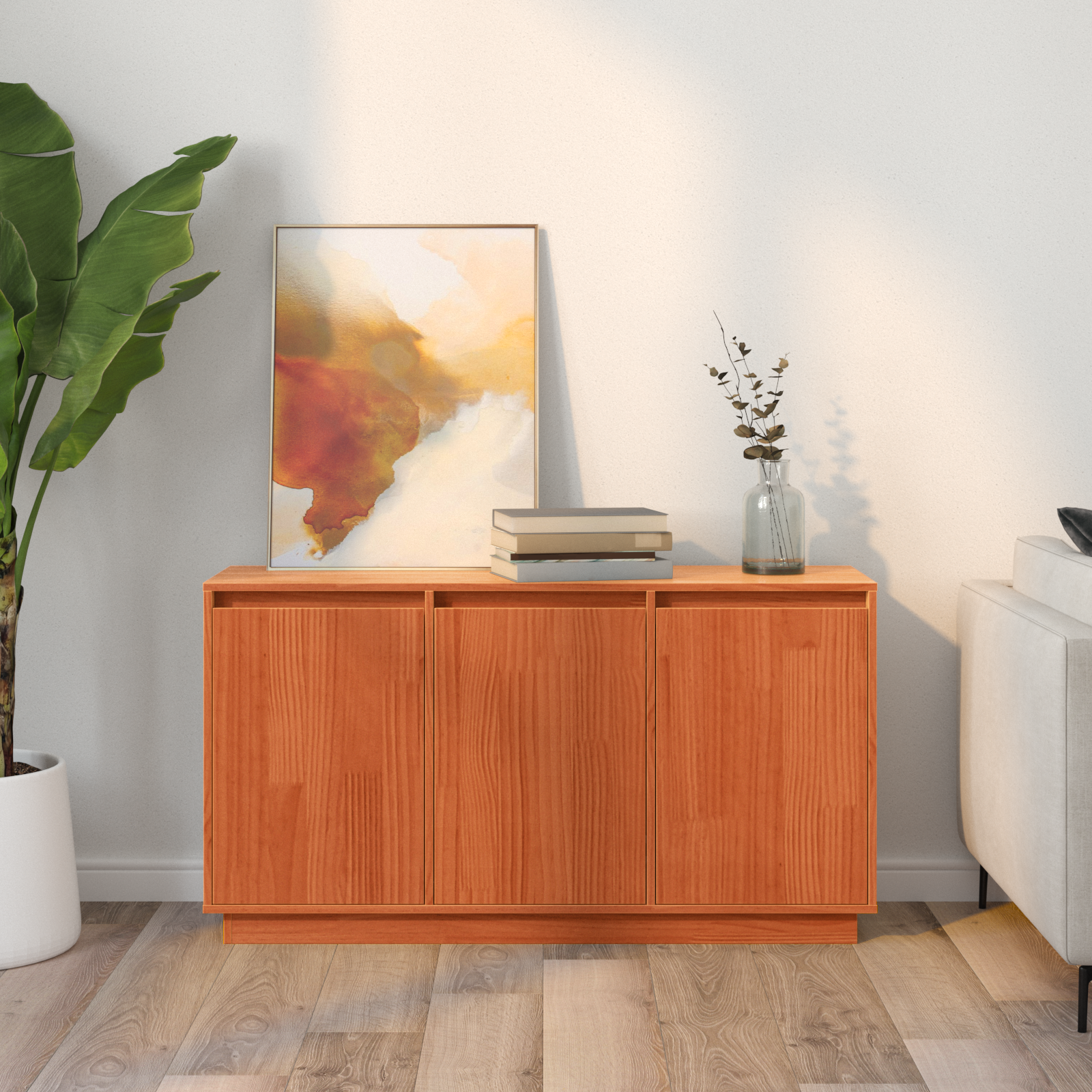 Bufet cu depozitare cu ușă Maro 111 x 34 x 60 cm Lemn masiv de pin GartenMobel Dekor