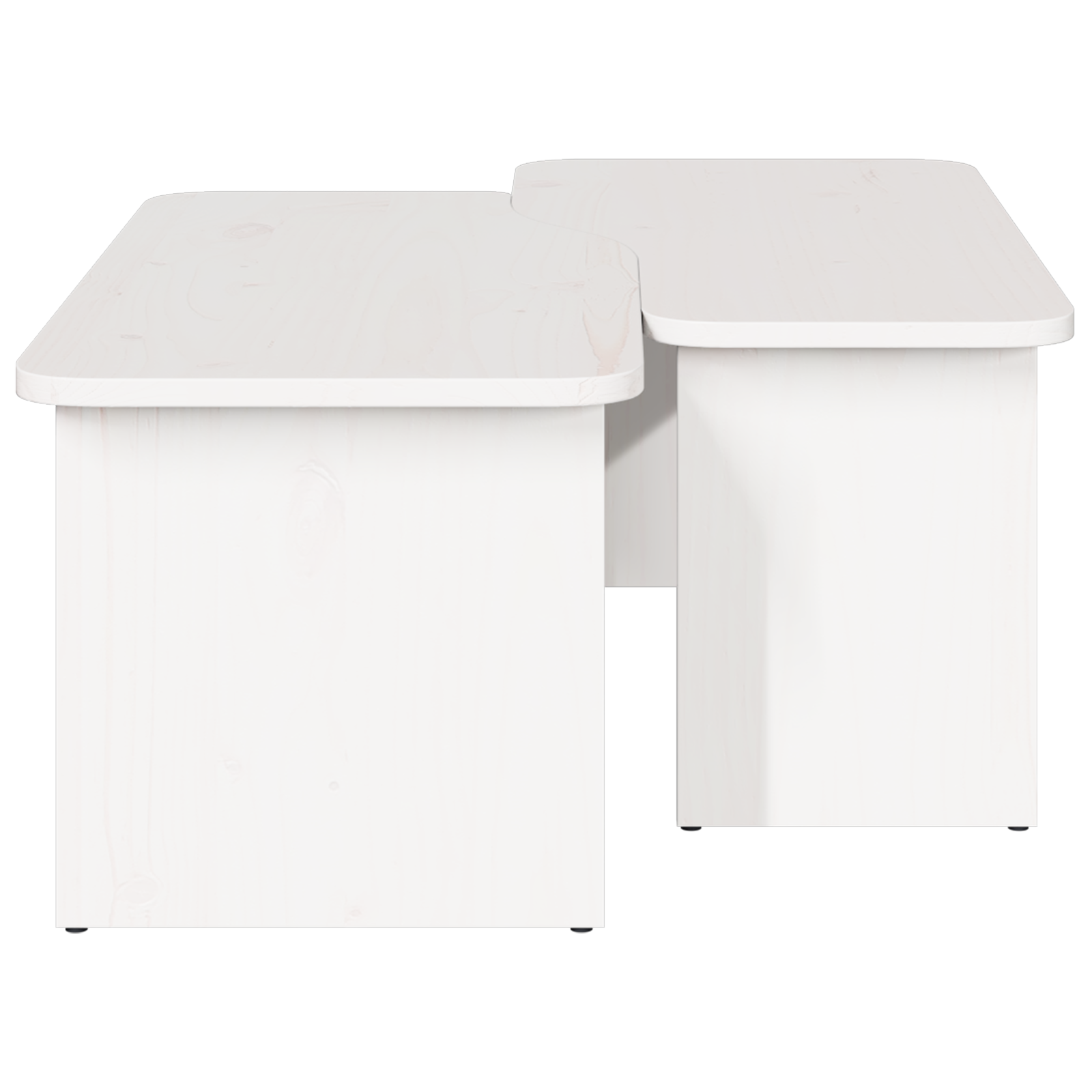 Masă de cafea 2 pcs Alb 100 x 69 x 35.5 cm Lemn de brad solid GartenMobel Dekor
