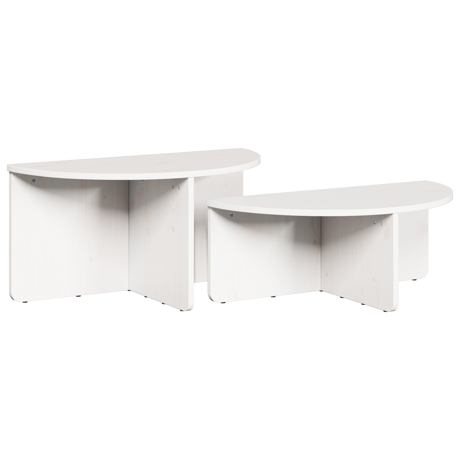 Masă de cafea 2 pcs Alb 79 x 39.5 x 40 cm Lemn de brad solid GartenMobel Dekor