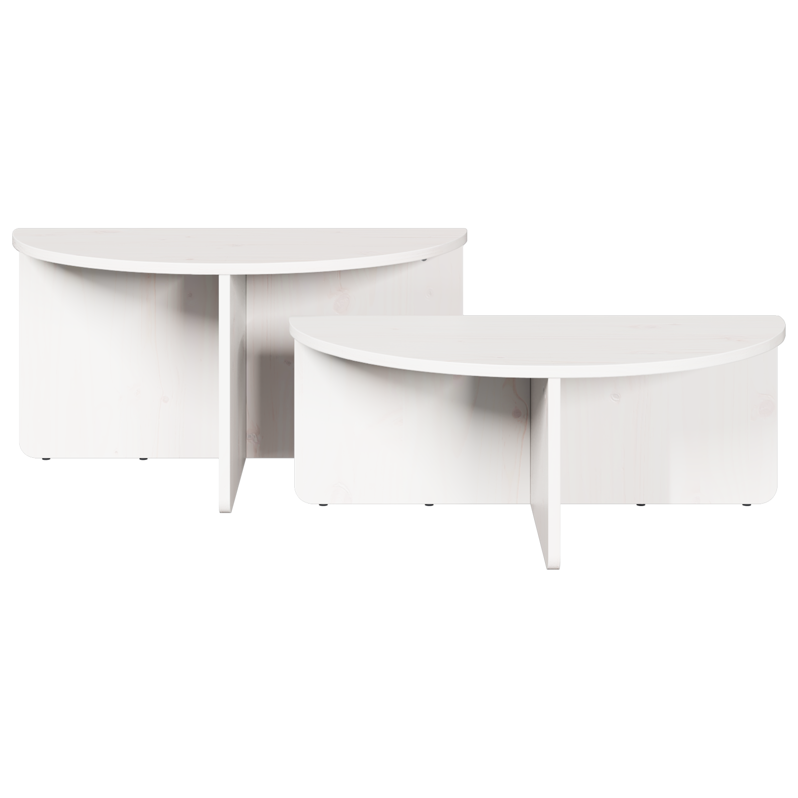 Masă de cafea 2 pcs Alb 79 x 39.5 x 40 cm Lemn de brad solid GartenMobel Dekor