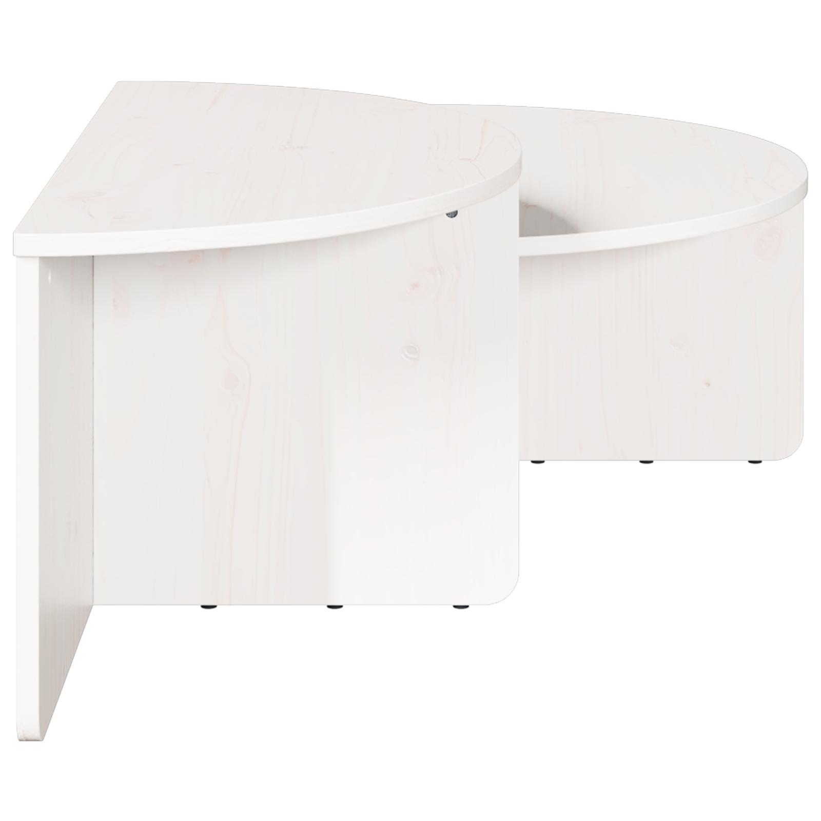 Masă de cafea 2 pcs Alb 79 x 39.5 x 40 cm Lemn de brad solid GartenMobel Dekor