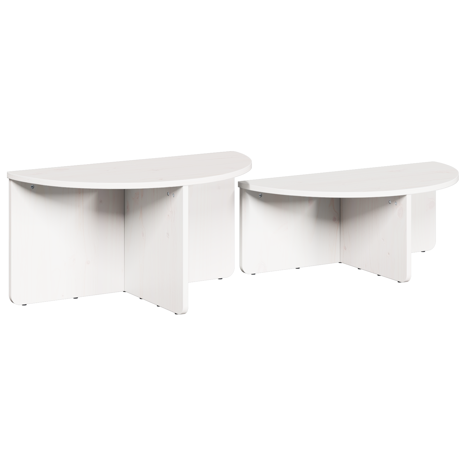Masă de cafea 2 pcs Alb 79 x 39.5 x 40 cm Lemn de brad solid GartenMobel Dekor