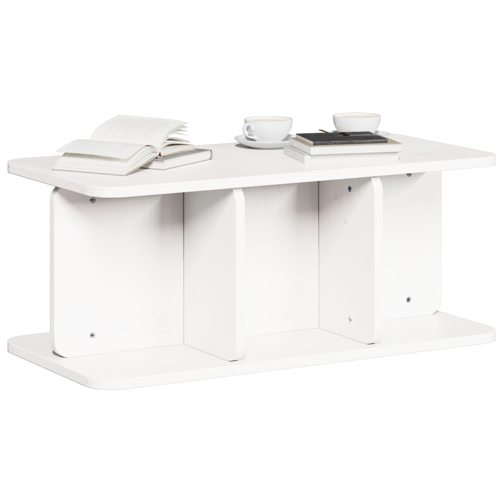 Masă de cafea Alb 80 x 39.5 x 33.5 cm Lemn de brad solid GartenMobel Dekor