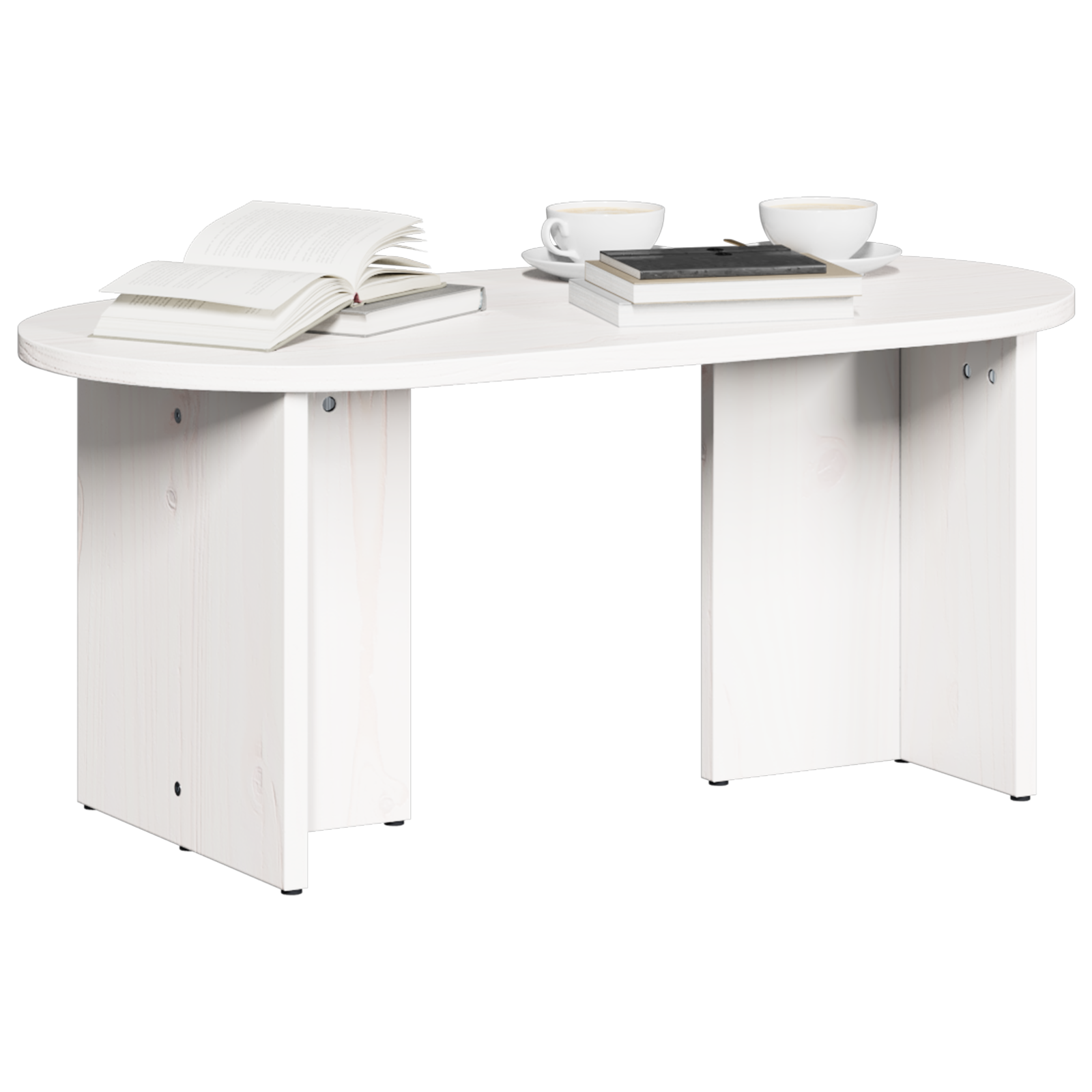 Masă de cafea Alb 80 x 39.5 x 35 cm Lemn de brad solid GartenMobel Dekor