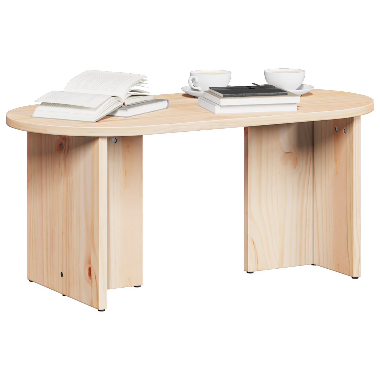Masă de cafea natural 80 x 39.5 x 35 cm Lemn de brad solid GartenMobel Dekor
