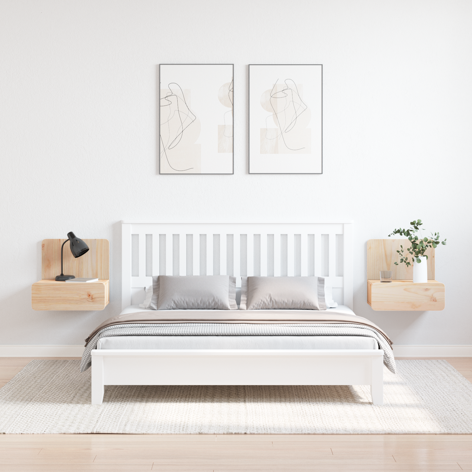 Noptieră Montată pe Perete 2 pcs Maro 44 x 32.5 x 40 cm GartenMobel Dekor