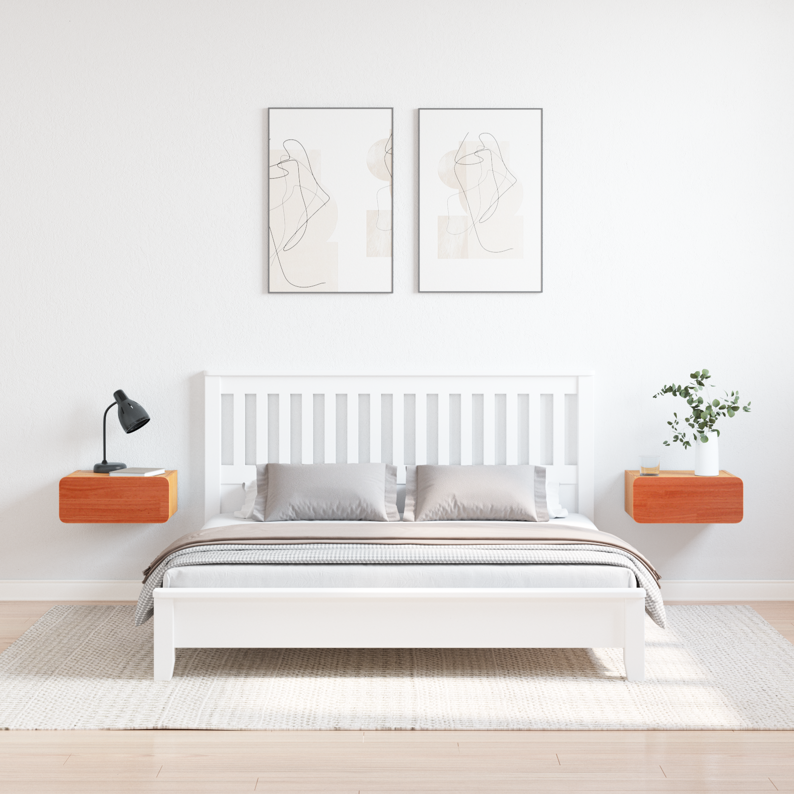 Noptieră Montată pe Perete 2 pcs Maro ceruit 39 x 34 x 16.5 cm GartenMobel Dekor