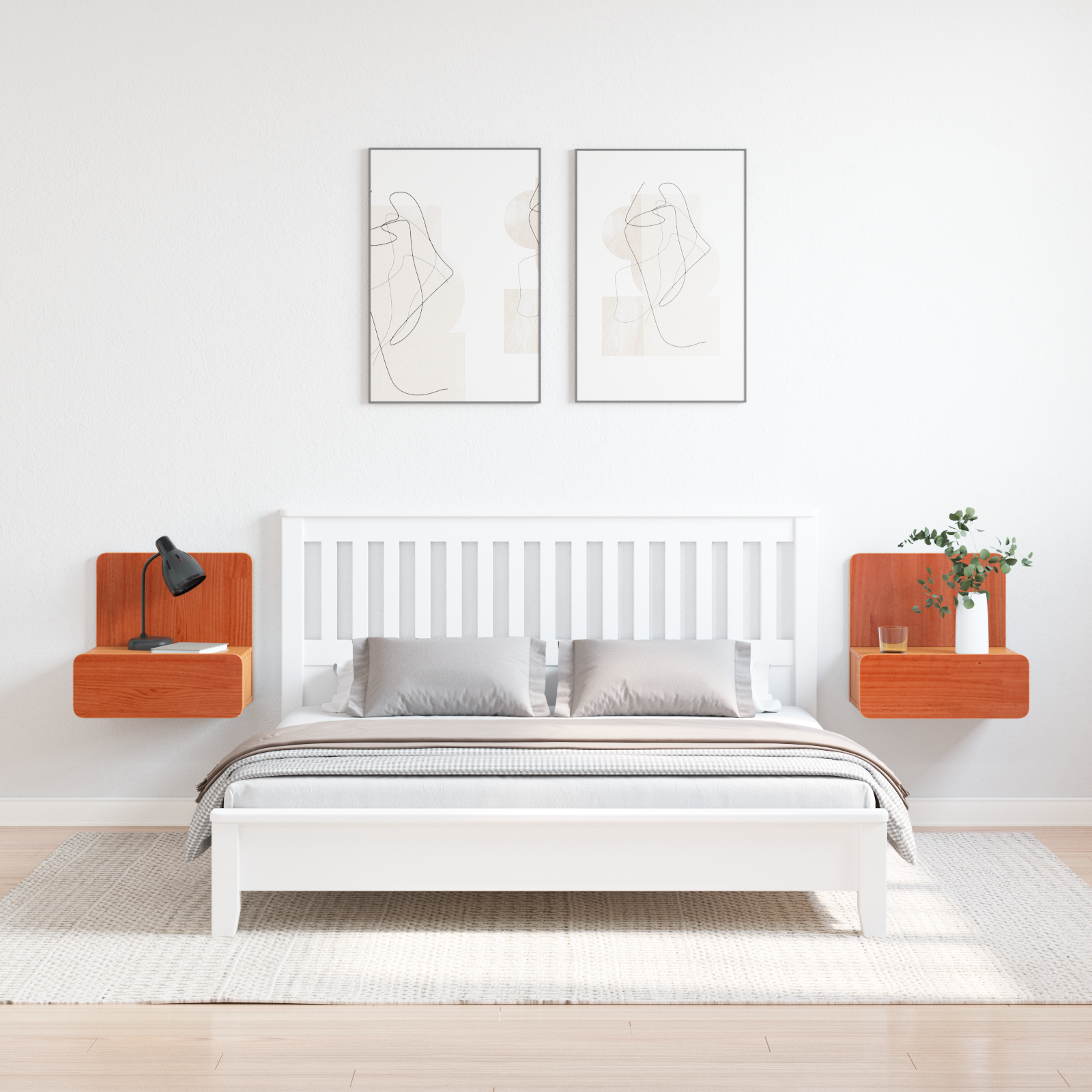 Noptieră Montată pe Perete 2 pcs Maro ceruit 44 x 32.5 x 40 cm GartenMobel Dekor