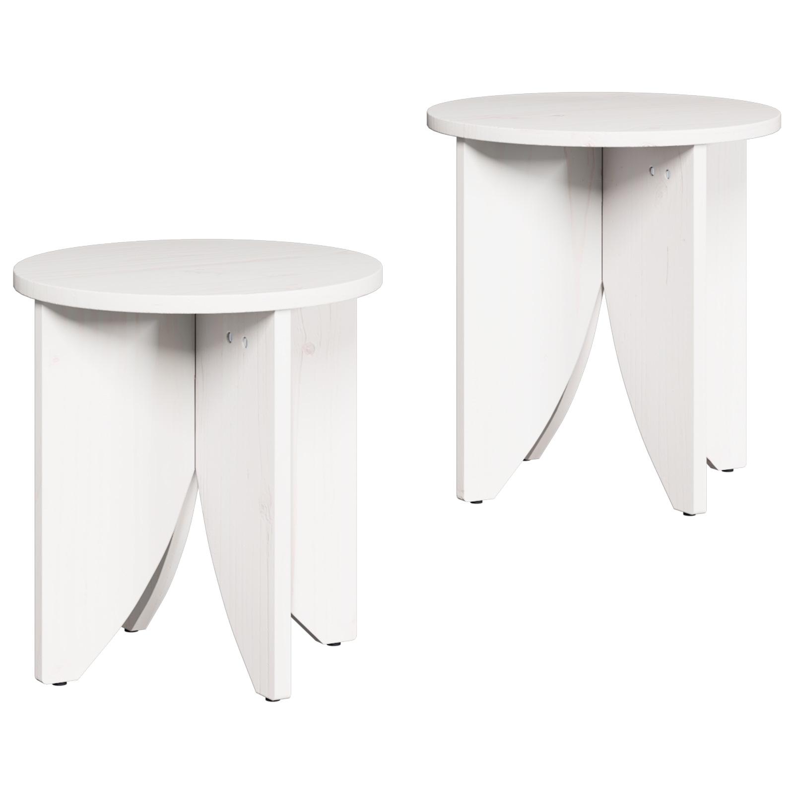 Set de măsuțe de cafea 2 pcs Alb 41.5 x 41.5 x 44 cm GartenMobel Dekor